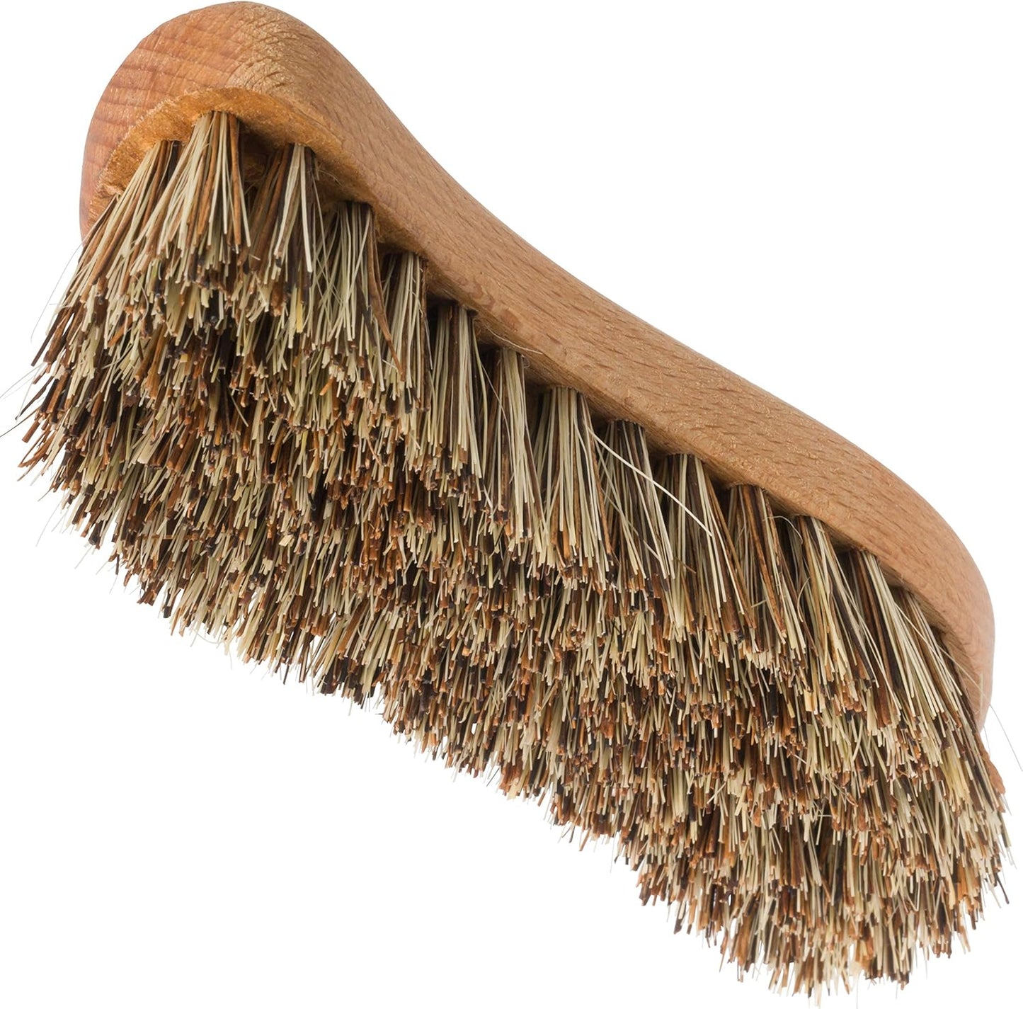 REDECKER S-Shaped Union Fiber Scrub Brush with Oiled Beechwood Handle, 8-1/4 inches, S-Shaped