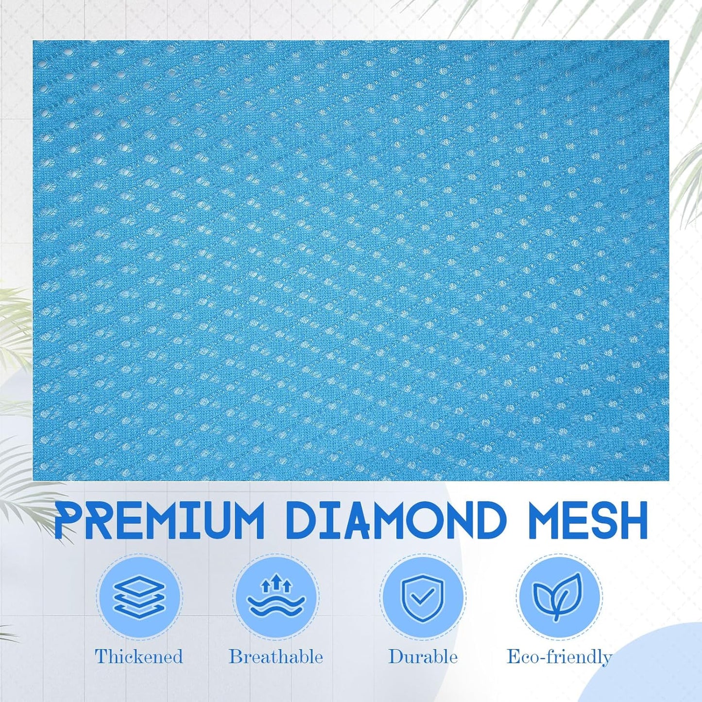 6 Pack 24 x 36 Inches Blue Mesh Laundry Bag with Handles Machine Washable Secure Drawstring Closure