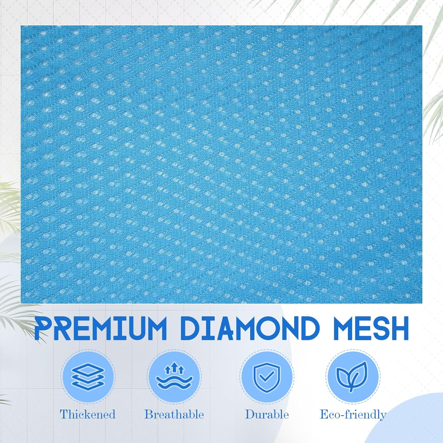 6 Pack 24 x 36 Inches Blue Mesh Laundry Bag with Handles Machine Washable Secure Drawstring Closure