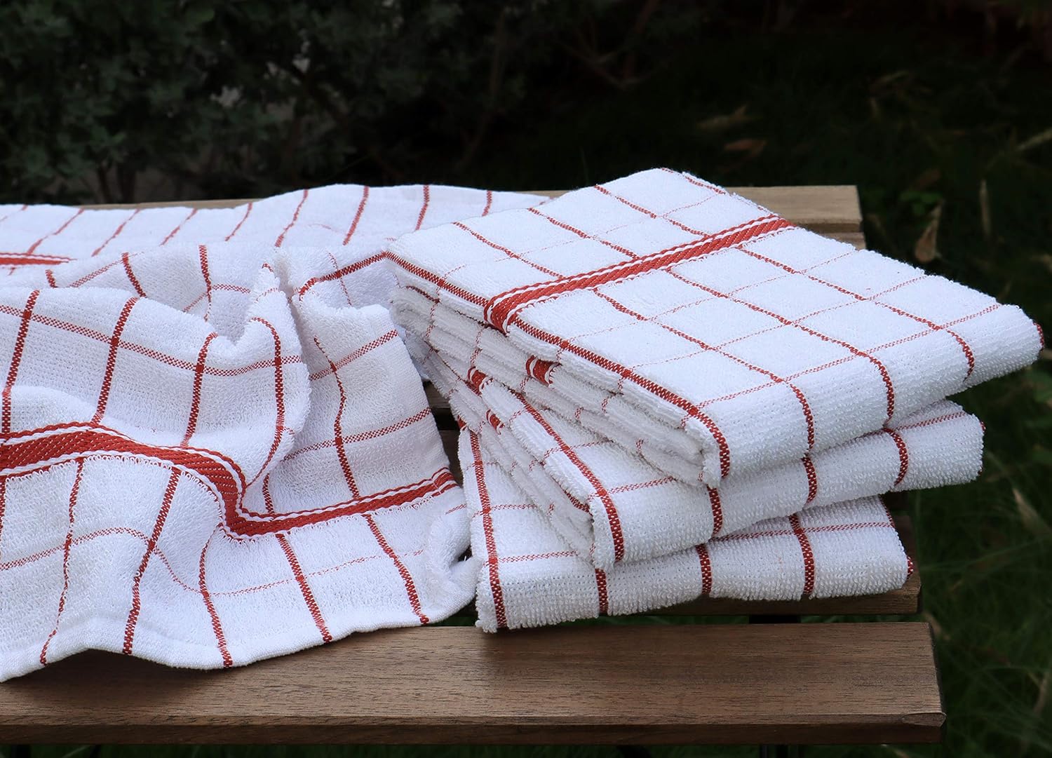 AMOUR INFINI Terry Cotton Kitchen Towels 4-Pack - Large 18 x 28 Inch, Absorbent & Soft Dish Towel