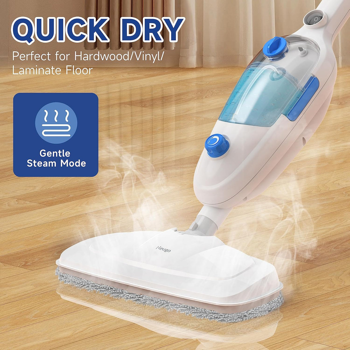 Steam Mop for Floor Cleaning, 10in1 Multi Purpose Handheld Steamer Cleaner Detachable for Vinyl