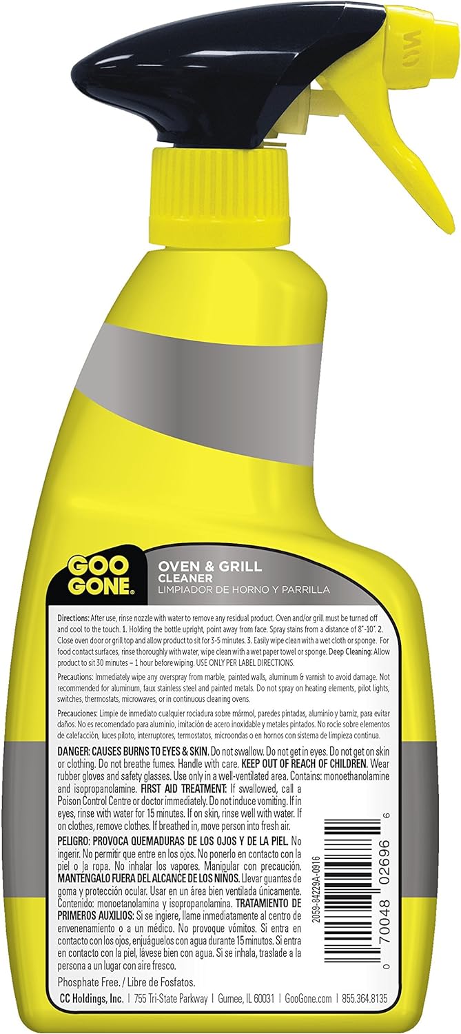 Goo Gone Oven and Grill Cleaner - 14 Ounce - Removes Tough Baked On Grease and Food Spills Surface
