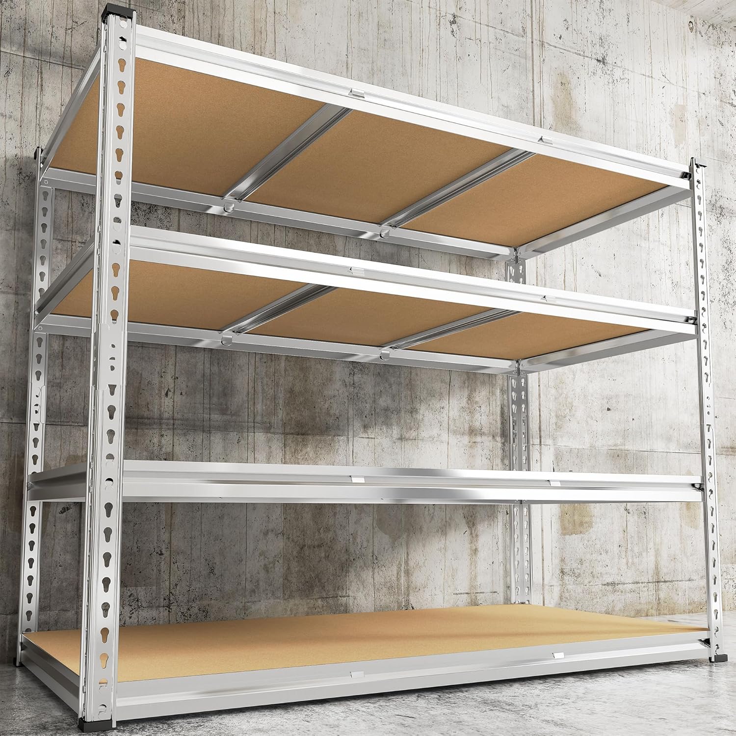 REIBII Garage Shelving, 4 Tier Storage Shelves Load 2550LBS, Adjustable Garage Shelving Heavy Duty