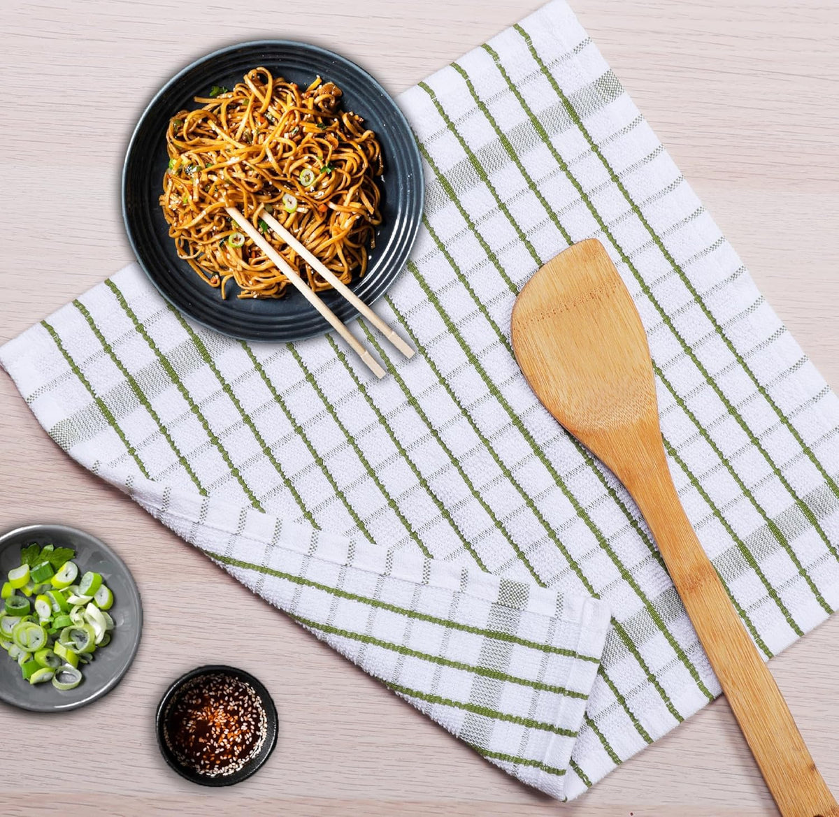 AMOUR INFINI Kitchen Dish Cloths Set of 8 - Ultra Soft, Highly Absorbent, Quick-Drying Terry Cotton