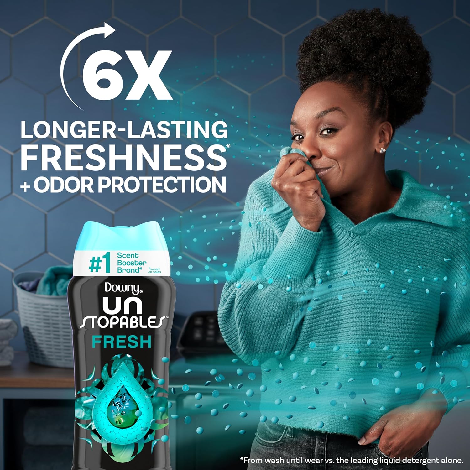 Downy Unstopables In Wash Scent Booster Beads, Fresh Scent, 24 oz, Laundry Beads for Odor