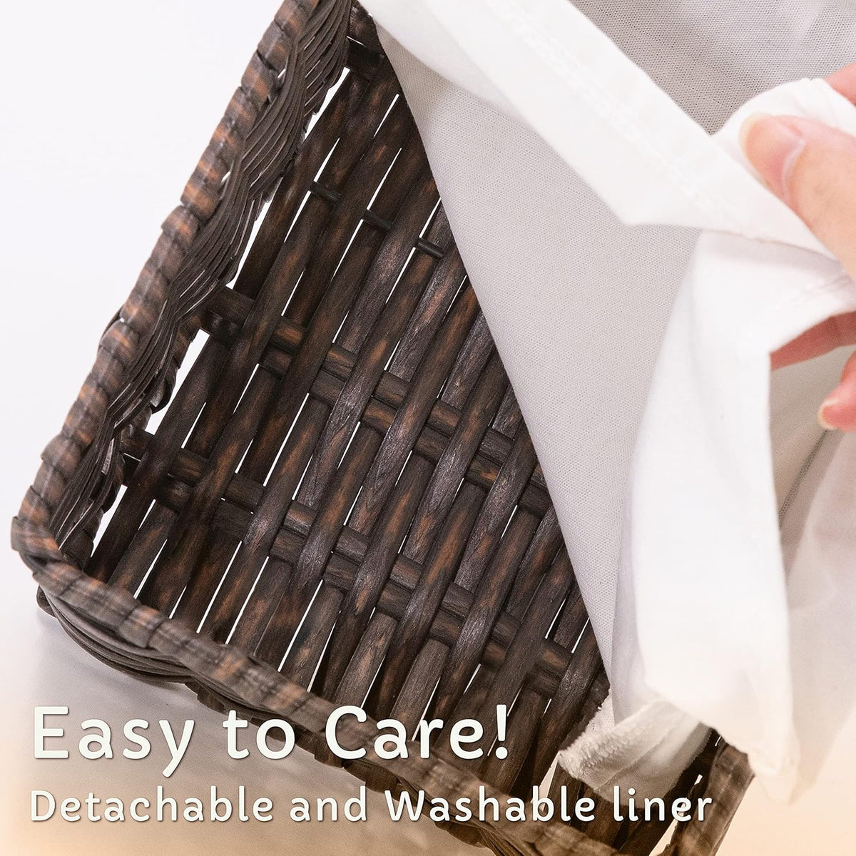 Baskets for Organizing, Undershelf Wicker Storage, Hand Woven Organizer for Closet Organization