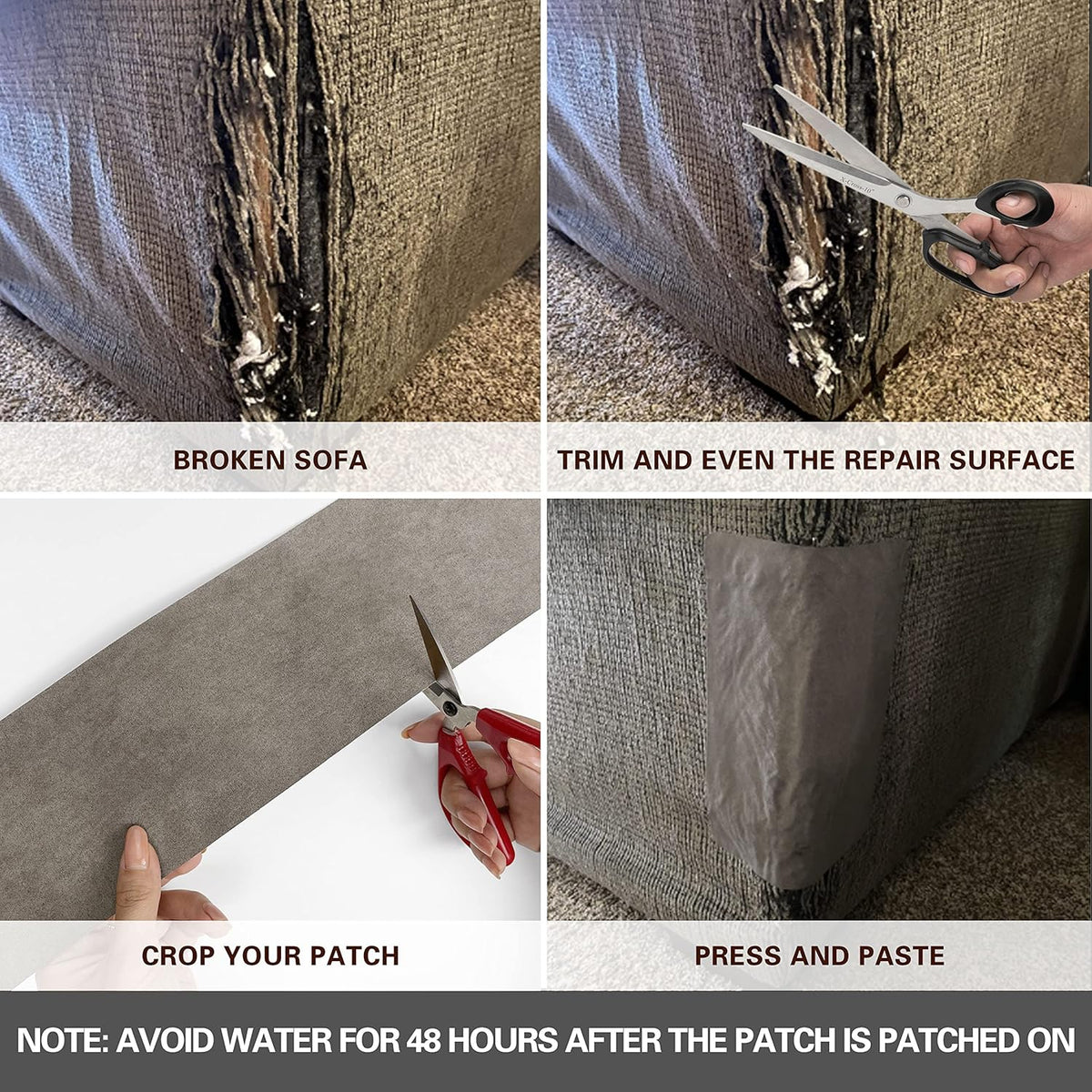 Azobur Velvet Repair Patch, Self-Adhesive Flannel Fabric Patch, Multi Colors, Microfiber Patch，Can