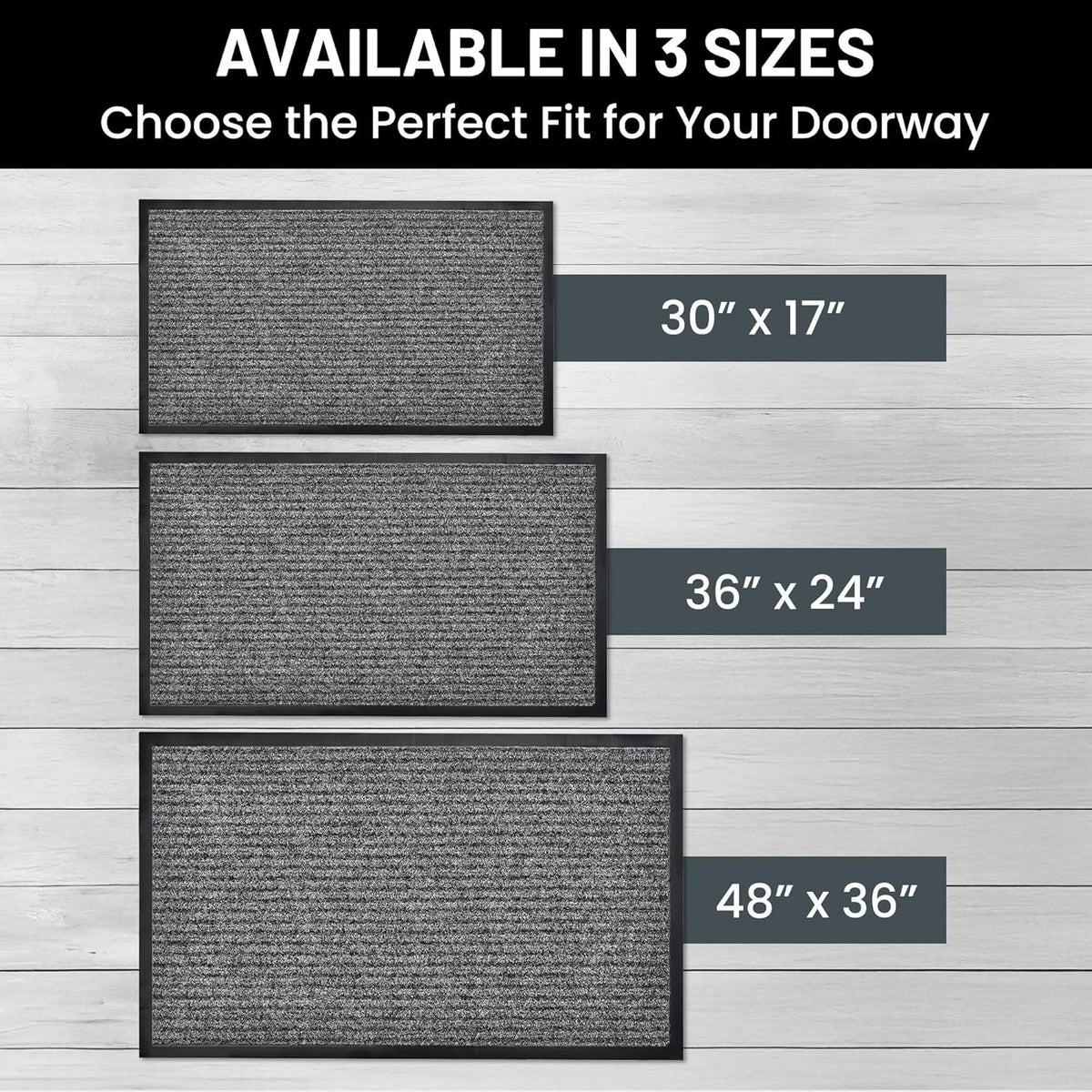 Sierra Concepts Front Door Mat Welcome Mats 2-Pack - Indoor Outdoor Entryway Mats for Shoe Scraper