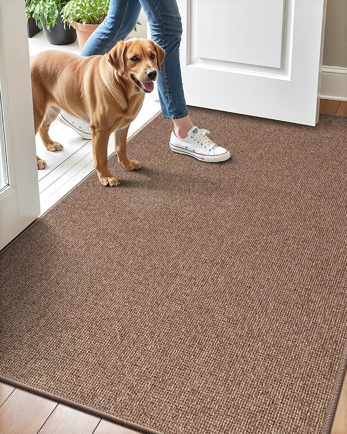 LUMI Indoor Door Mat 36"x56", Ultra Thin Low Profile Non-Slip Doormat for Home Entrance, Absorbent