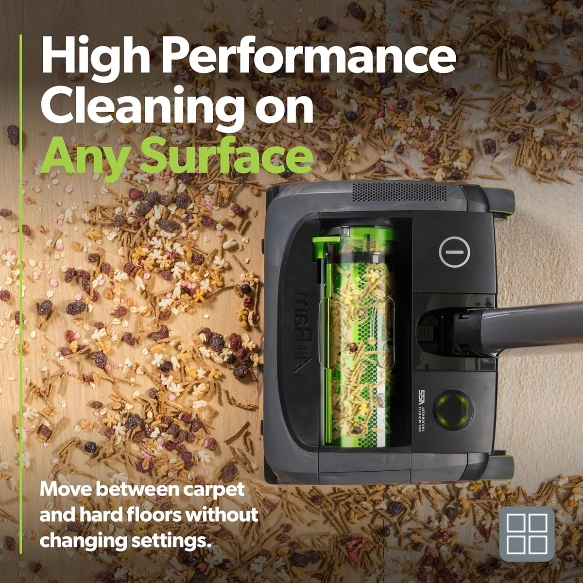 Gtech AirRAM MK2 Cordless Vacuum Cleaner with Powered Brush Head - Perfect for Carpet and Hardwood
