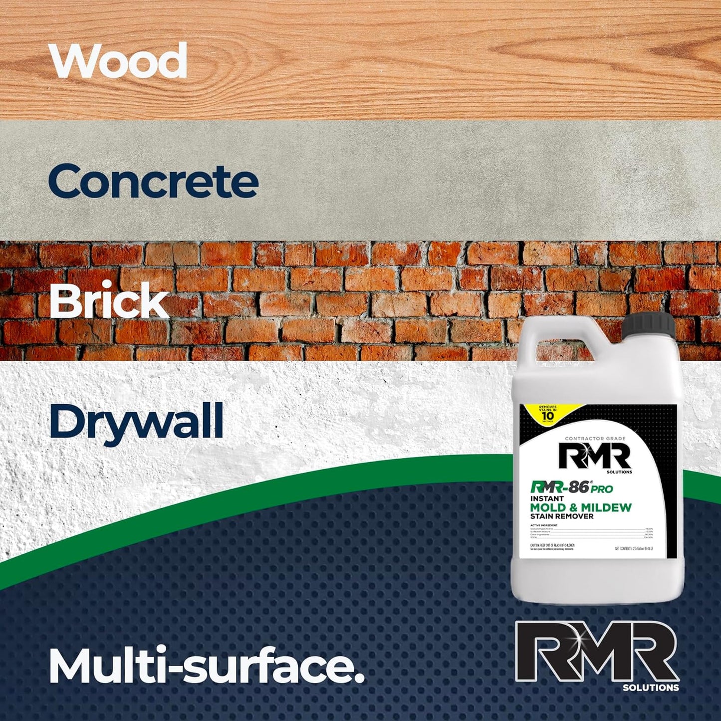 RMR-86 Pro Instant Mold Stain & Mildew Stain Remover - Contractor Grade Cleaning Solution