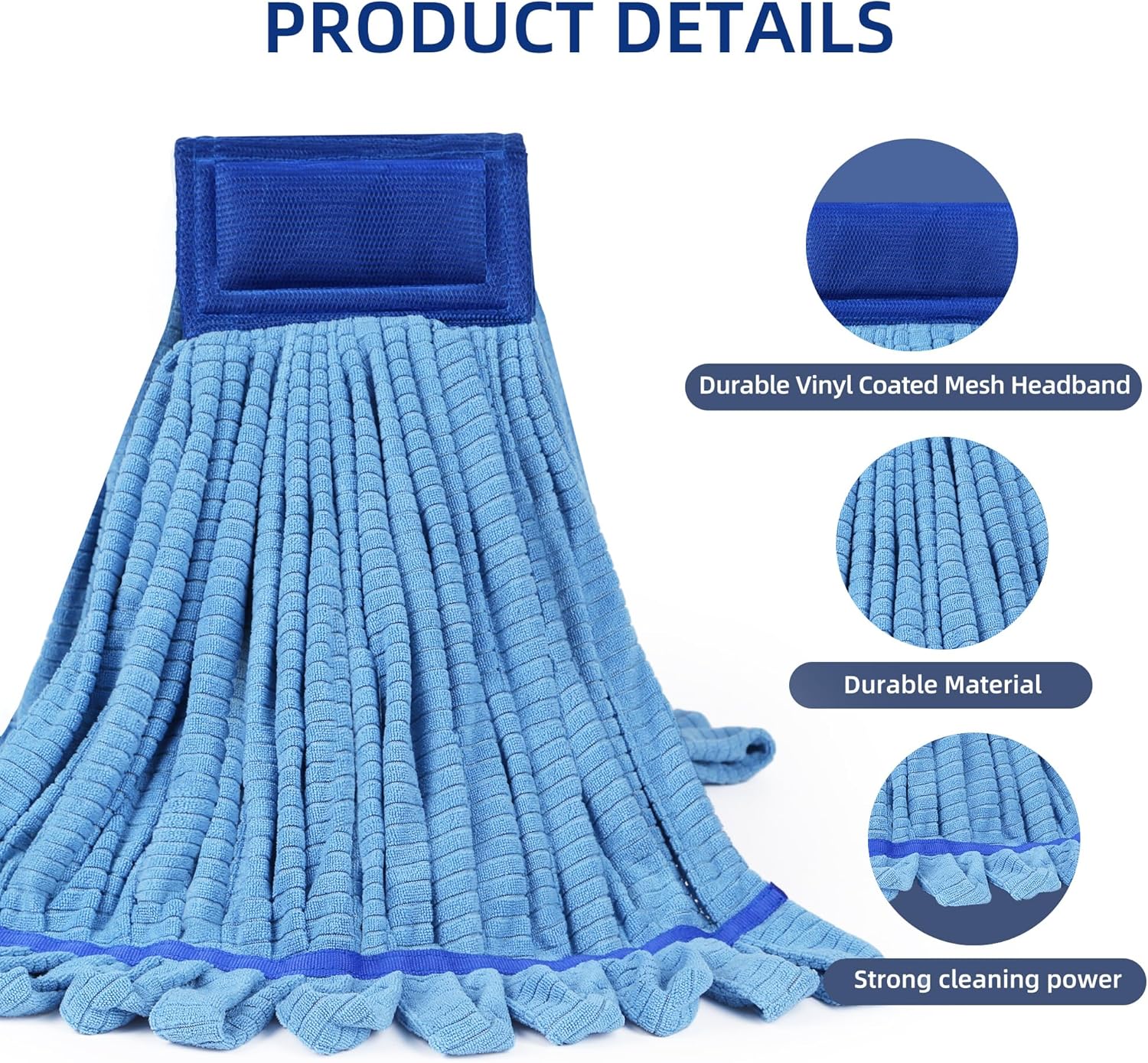 Large Microfiber Tube Mop Heads,Heavy Duty Mop Head,Highly Absorbent,Commercial Mop Head