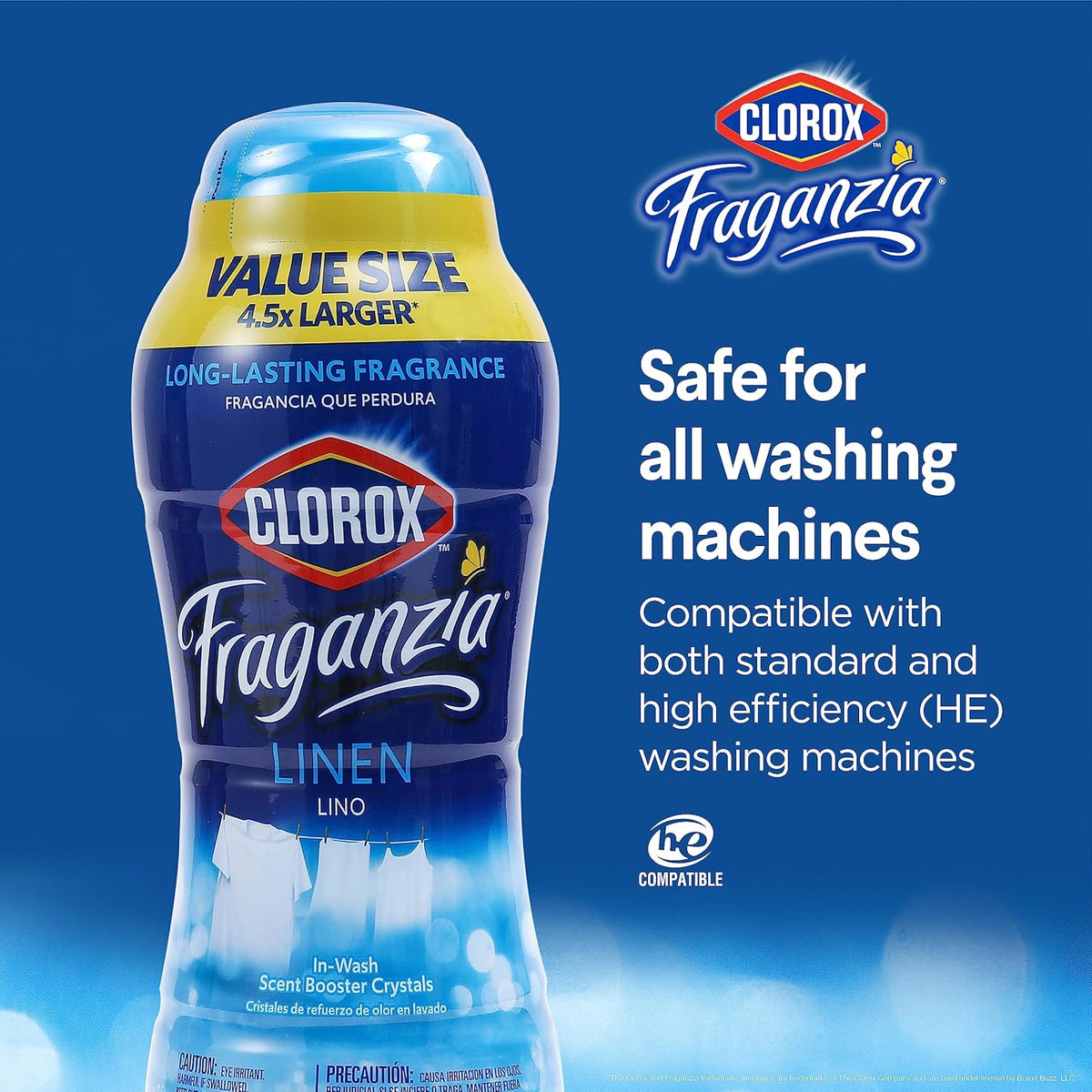 Clorox Fraganzia Laundry Scent Booster Crystals in Linen Scent - Scented In-Wash Freshener Beads