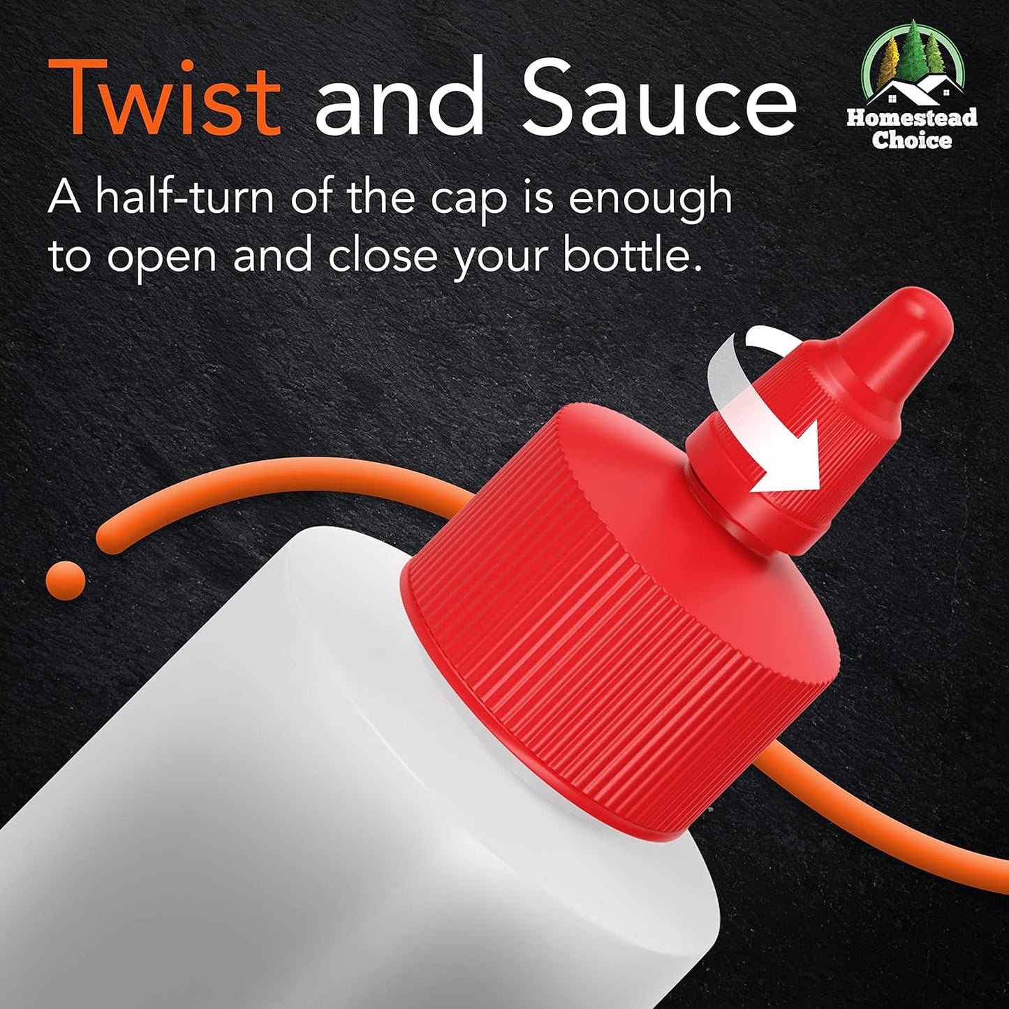 6-pack Plastic Squeeze Bottles for Sauces - 16oz Condiment Squeeze Bottles for Liquids - BPA Free