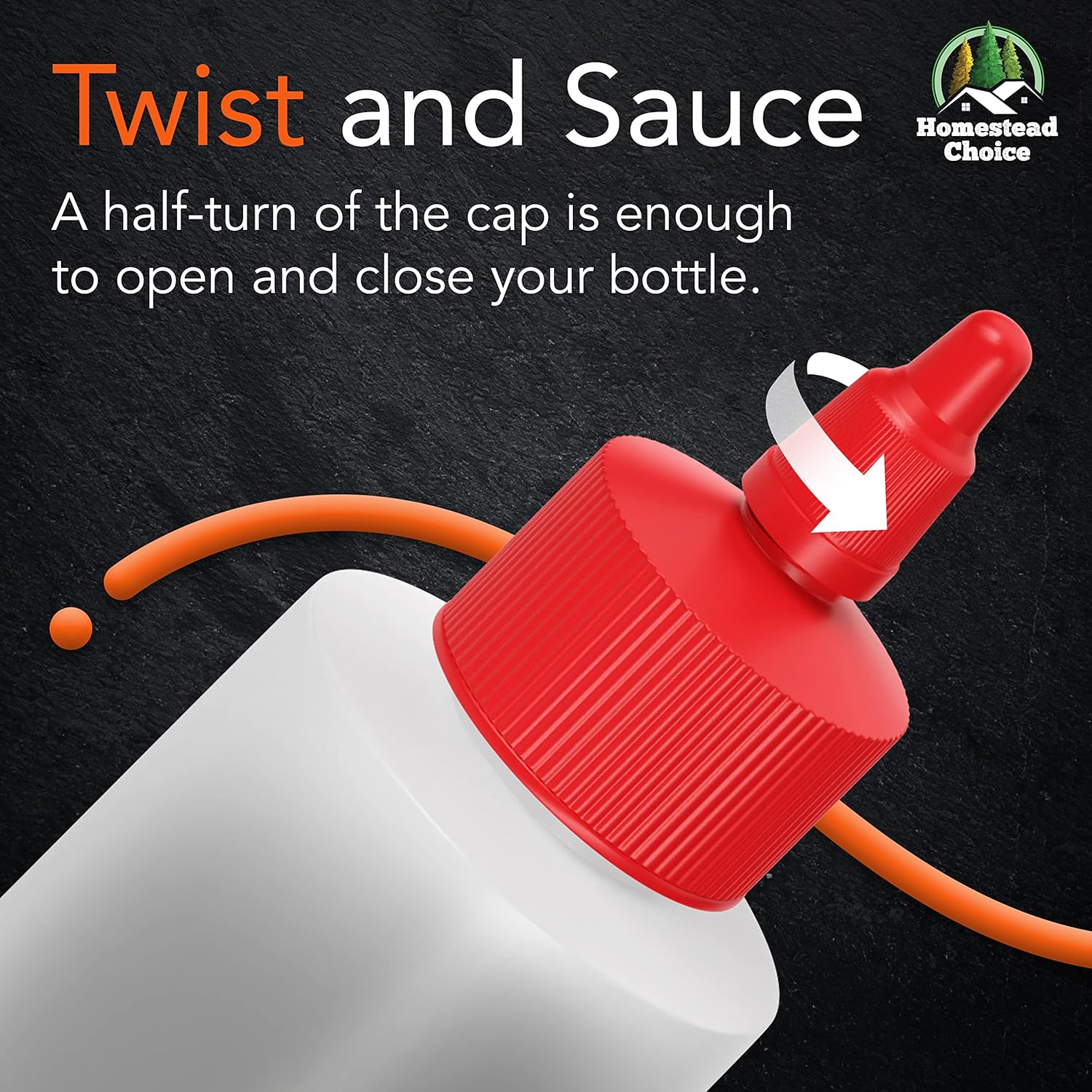 6-pack Plastic Squeeze Bottles for Sauces - 16oz Condiment Squeeze Bottles for Liquids - BPA Free