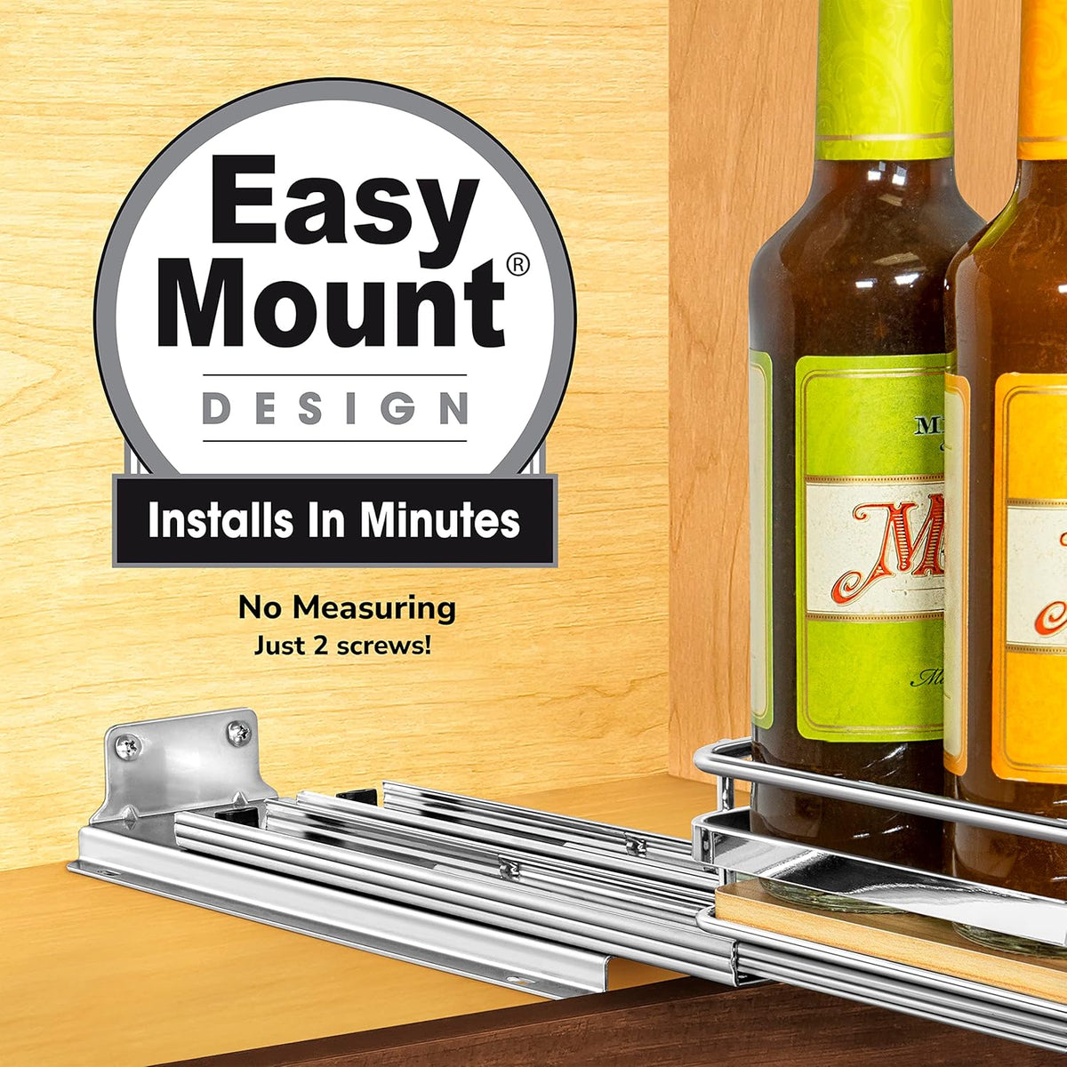 LYNK PROFESSIONAL® Élite™ Pull Out Spice Rack Organizer for Inside Kitchen Cabinets - 4-1/4 inch