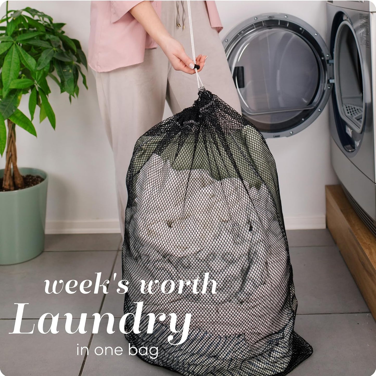 Handy Laundry Mesh XL Laundry Bag - Durable, Machine Washable with Secure Drawstring Closure