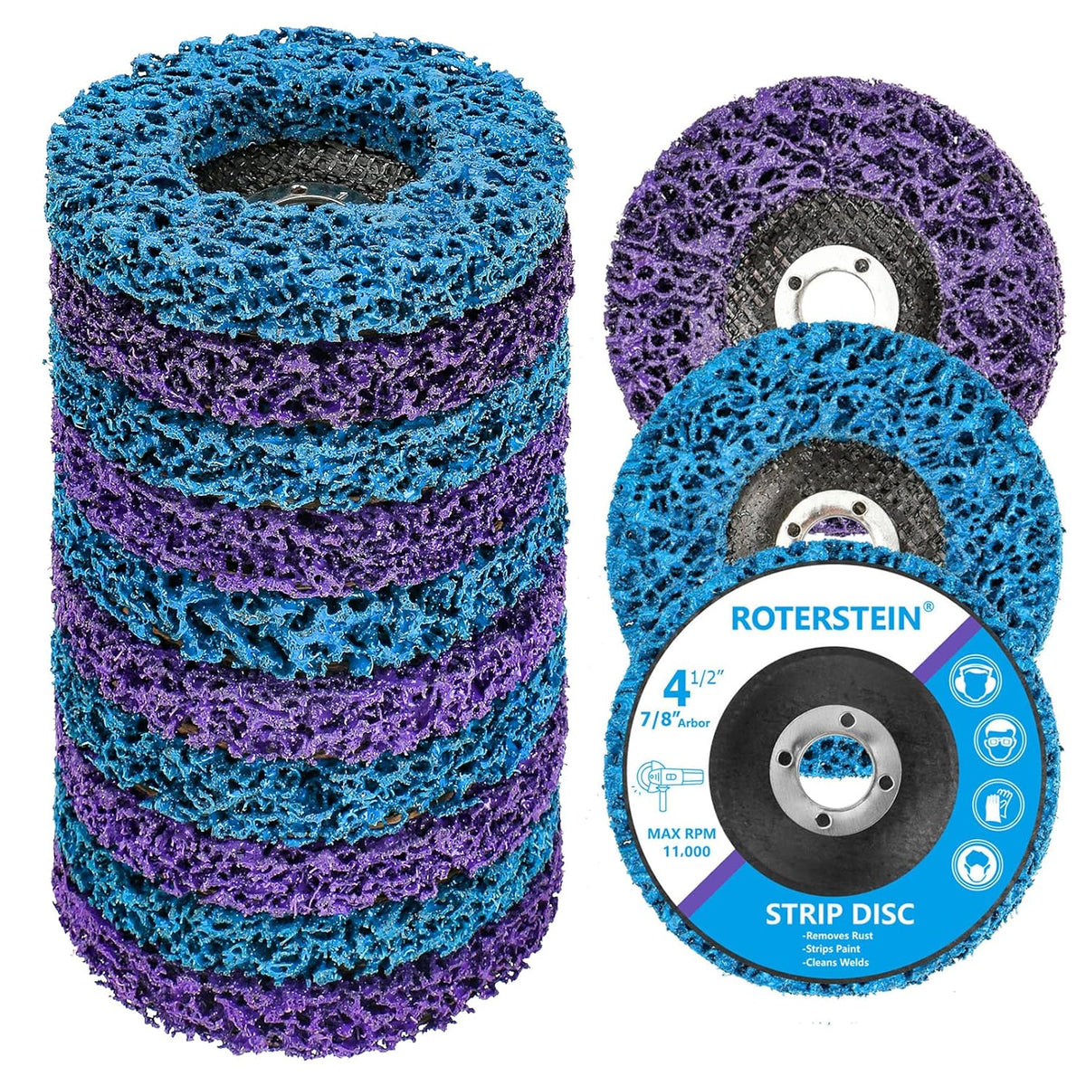 10 Pack Strip Discs Stripping Wheel 4.5 inch for Angle Grinder Clean and Remove Paint Coating Rust