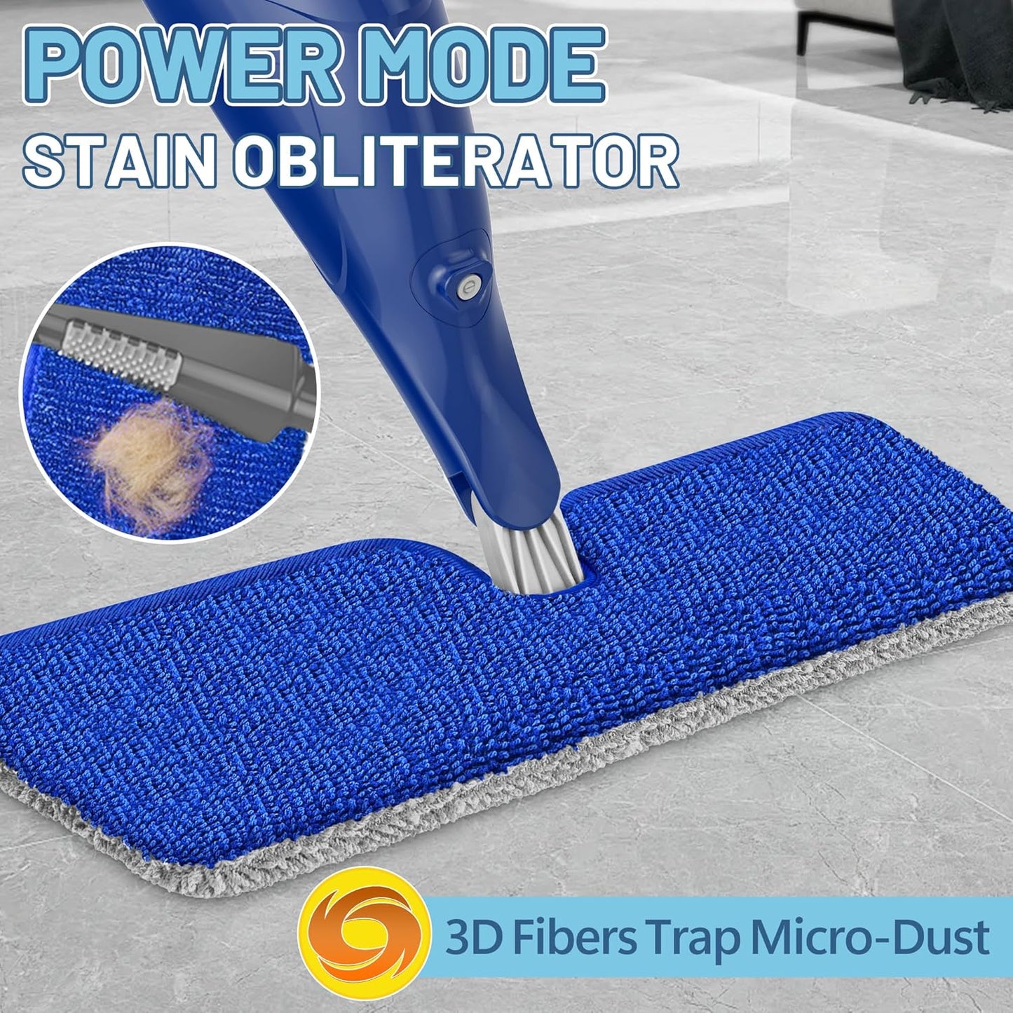 Papclean Spray Mops for Floor Cleaning: Double Sided Dust Mop for Hardwood Wood Tile Floor with