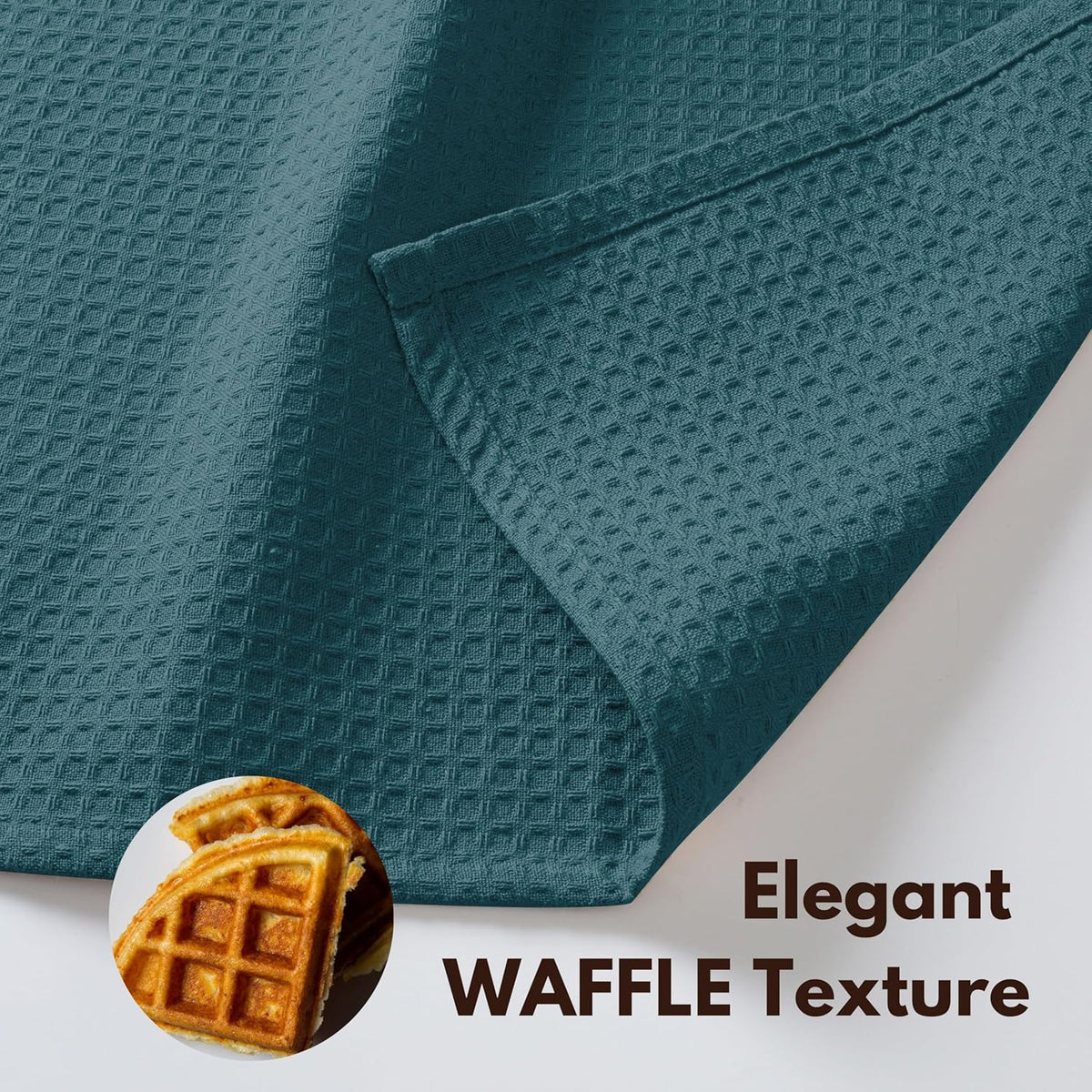 Native Fab Cotton Kitchen Towel with Hanging Loop 16x26 inches, 6-Pack, Waffle Weave Kitchen Towels