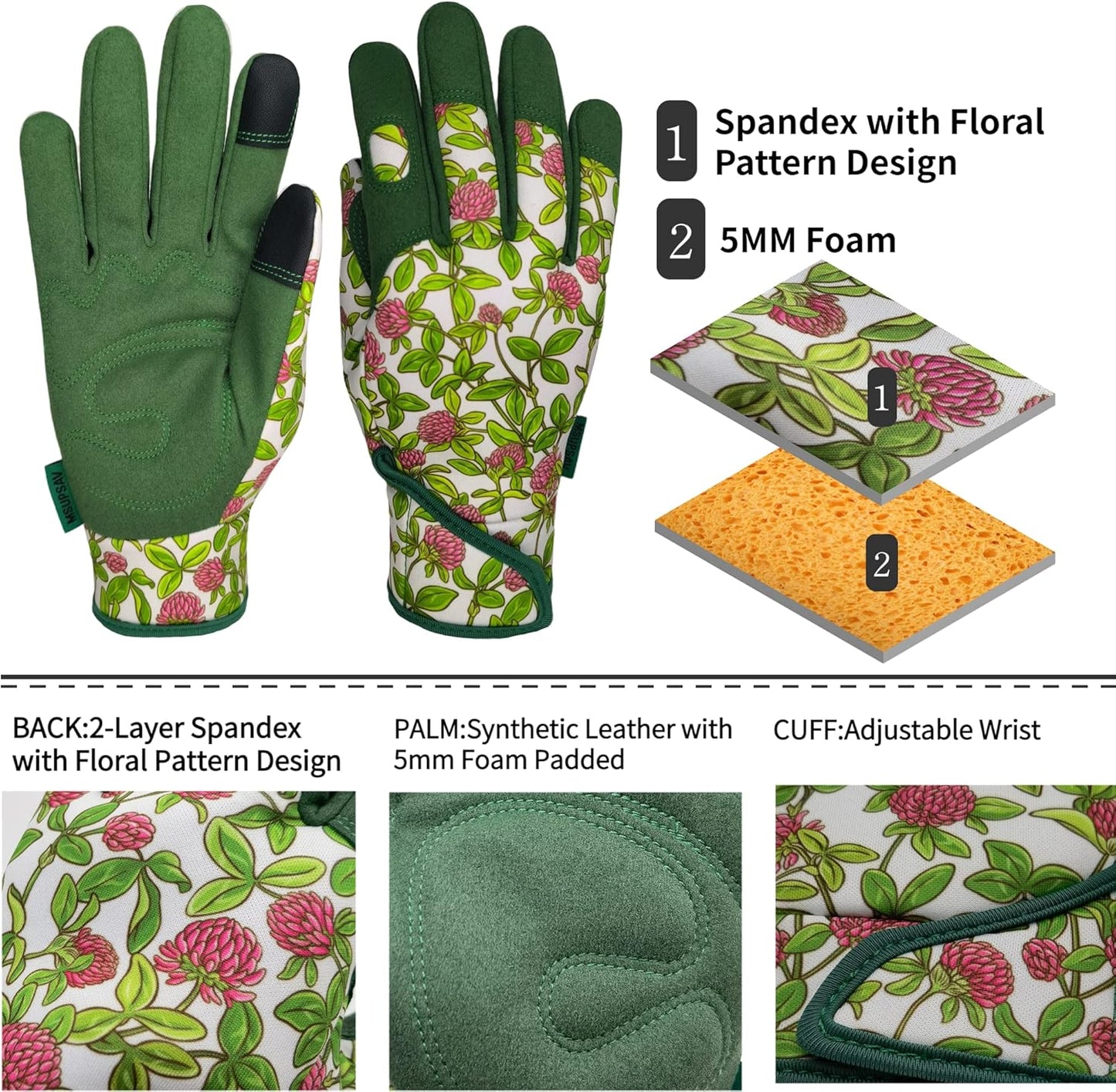 Thorn Proof&Puncture Resistant Gardening Gloves with Grip,Garden Gloves for Women, Leather Work