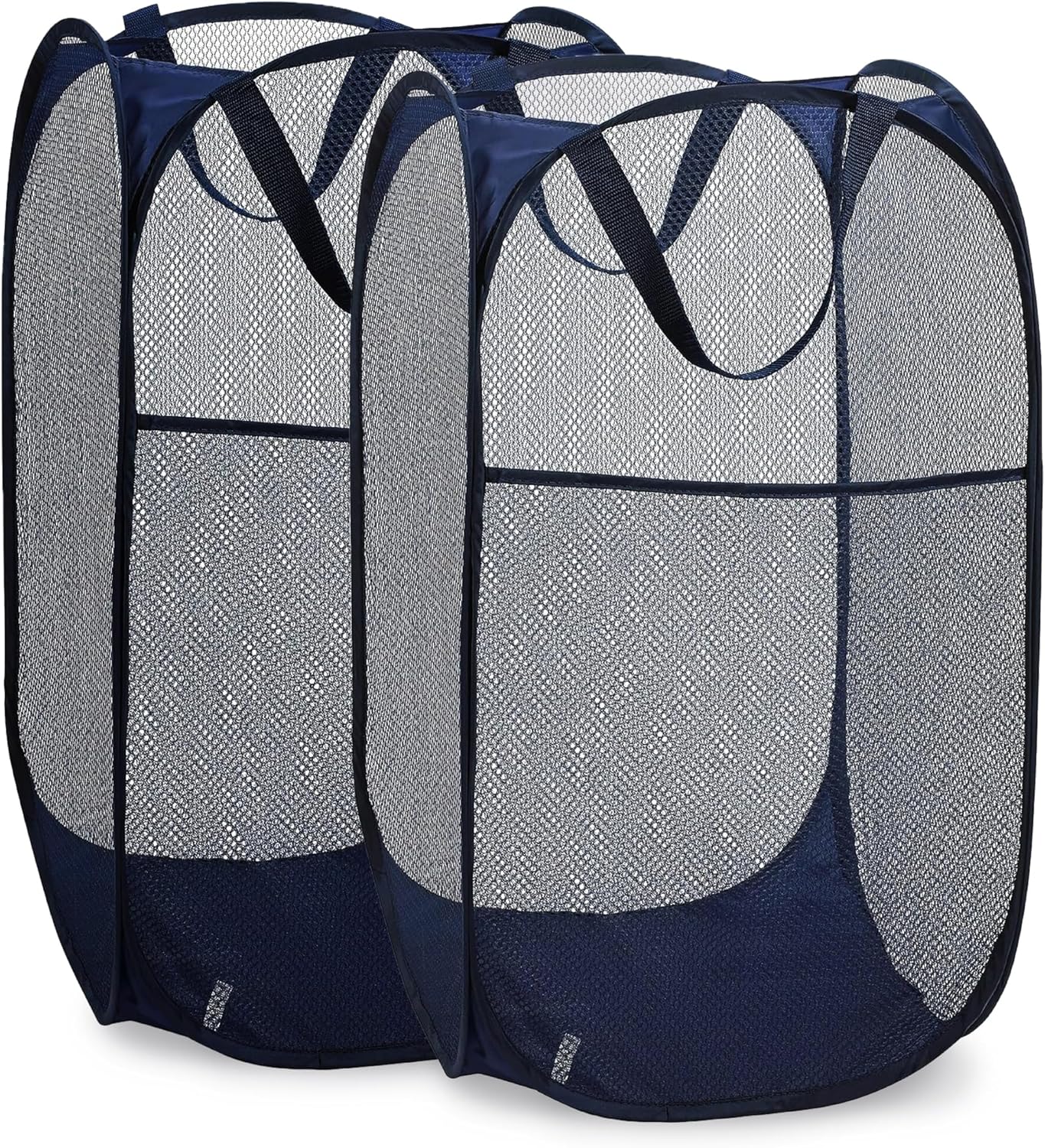 Handy Laundry Collapsible Mesh Pop Up Hamper with Wide Opening and Side Pocket - Breathable