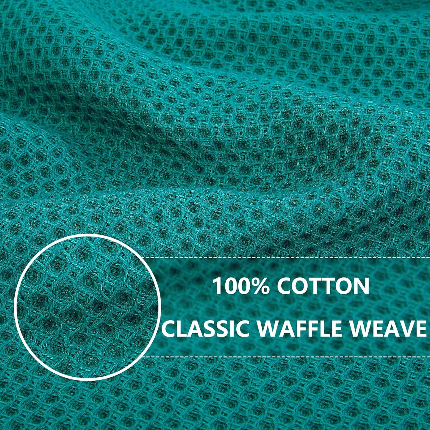 Homaxy 100% Cotton Waffle Weave Kitchen Dish Cloths, Ultra Soft Absorbent Quick Drying Dish Towels