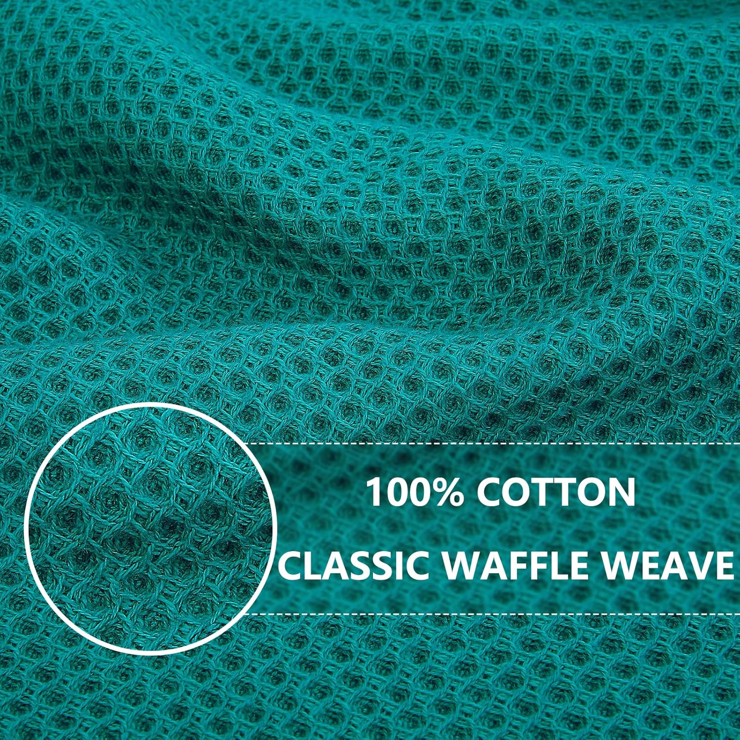 Homaxy 100% Cotton Waffle Weave Kitchen Dish Towels, Ultra Soft Absorbent Quick Drying Cleaning