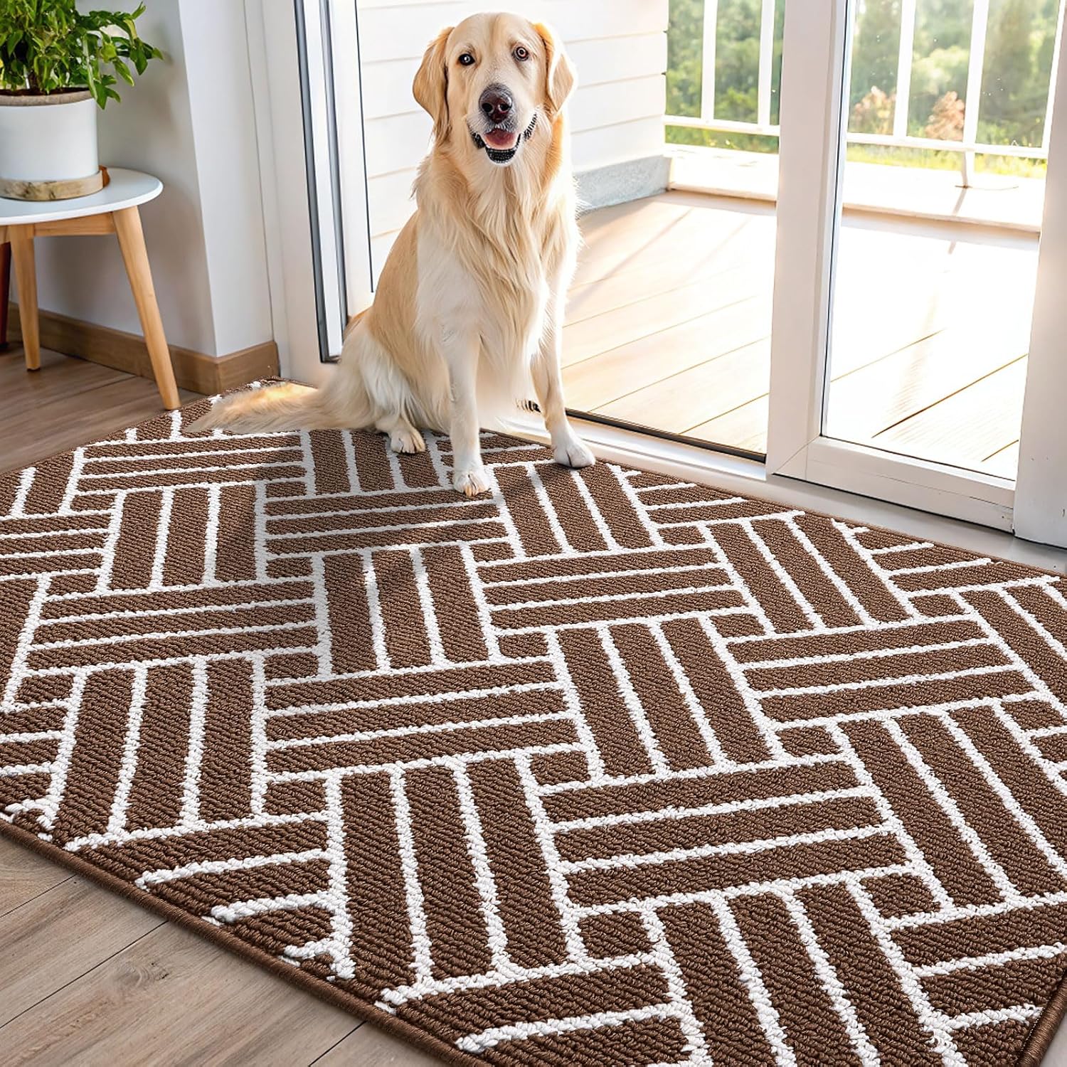 OLANLY Indoor Door Mat, 48x32 Inch, Dirt Resistant and Absorbent, Non-Slip Rubber Backing Floor