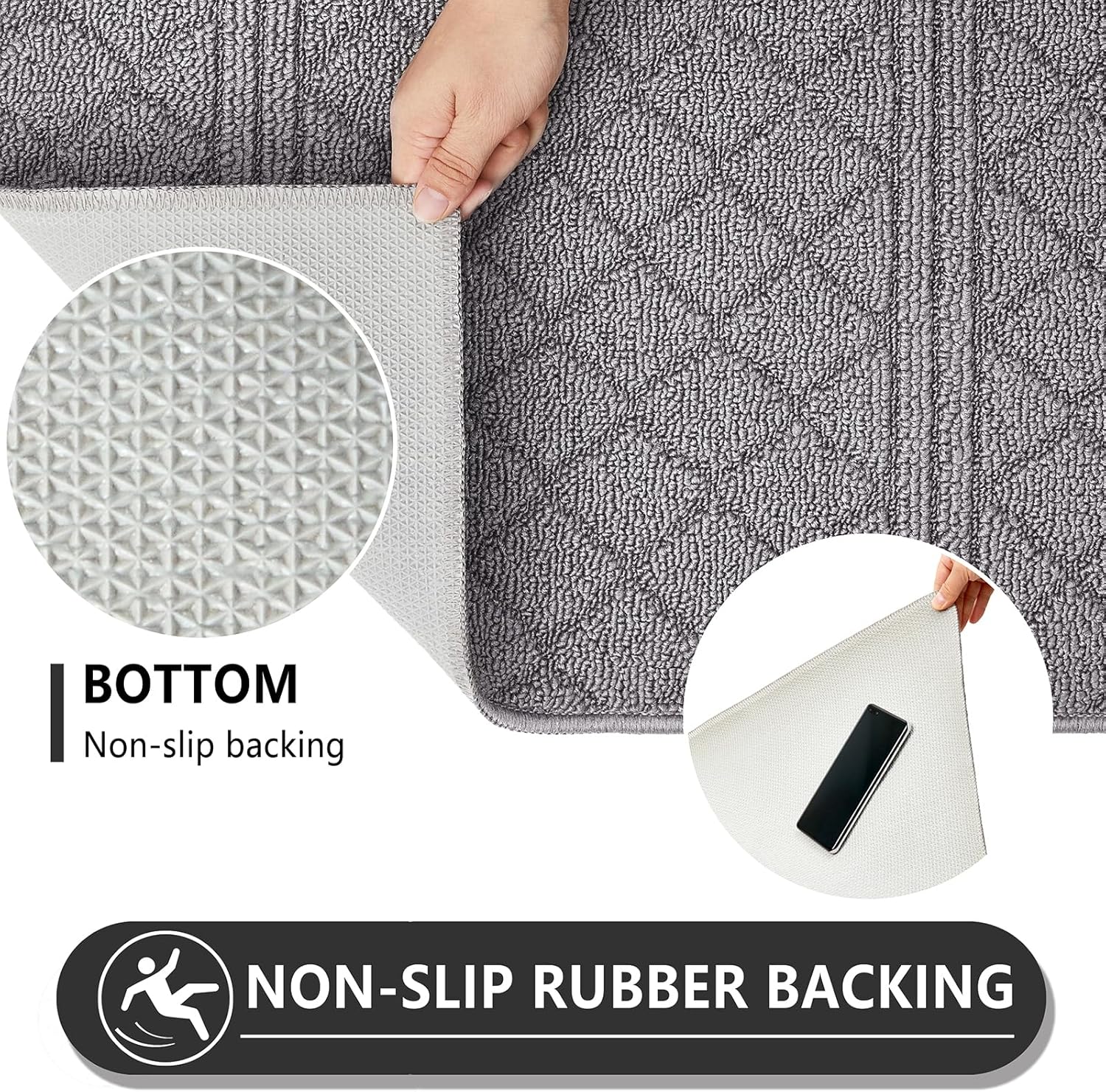 REFETONE Indoor Doormat, Front Back Door Mat 32"x40" Absorbent Rubber Backing Non Slip Door Mats