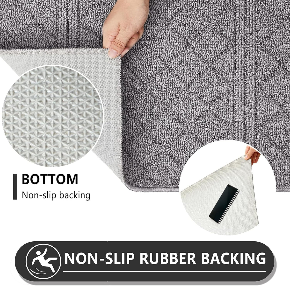 REFETONE Indoor Doormat, Front Back Door Mat 24"x36" Absorbent Rubber Backing Non Slip Door Mats