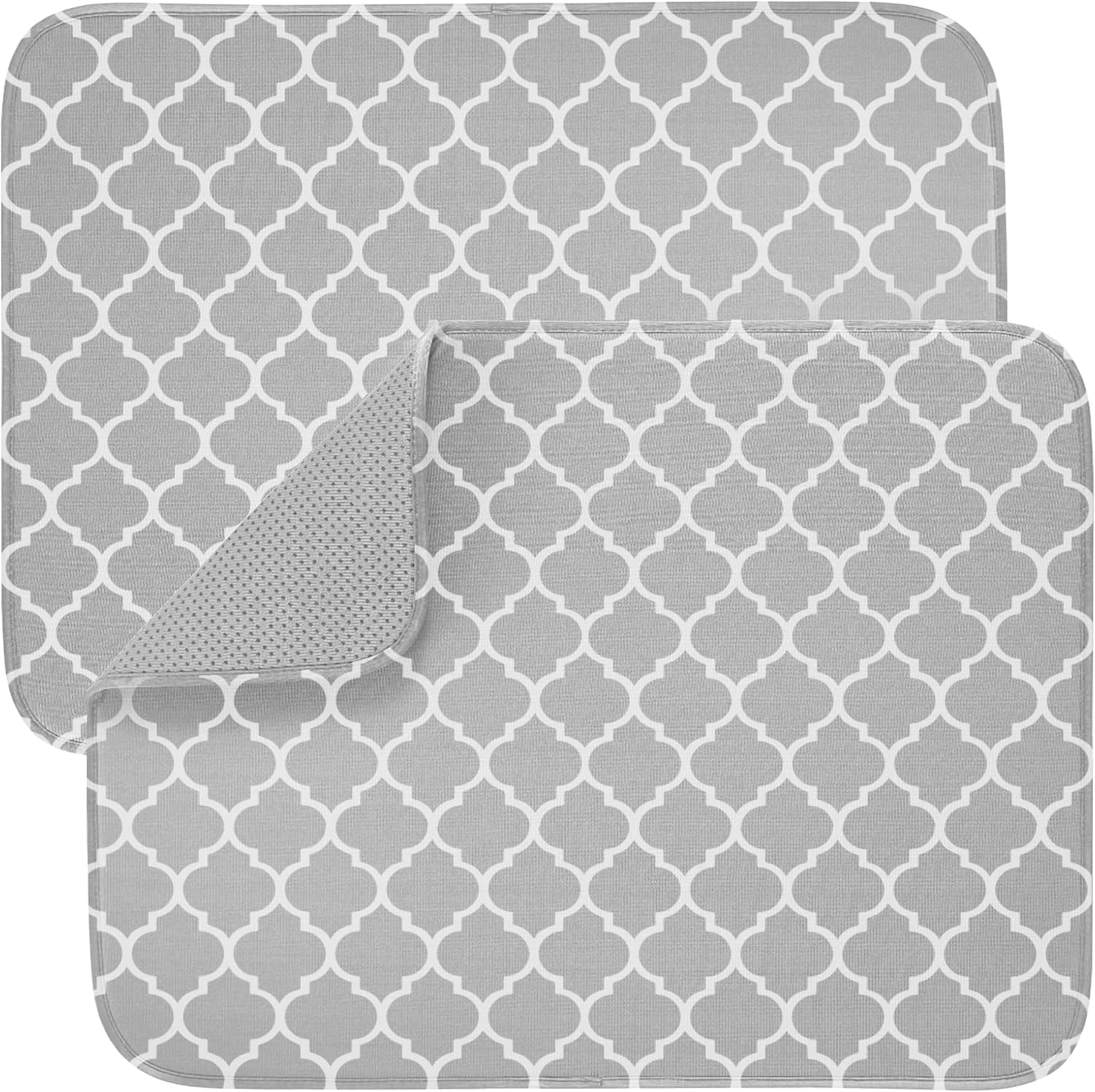 GORILLA GRIP Ultra Water Absorbent Microfiber Dish Drying Mat, 18x24, Quick Dry Mesh, Slip