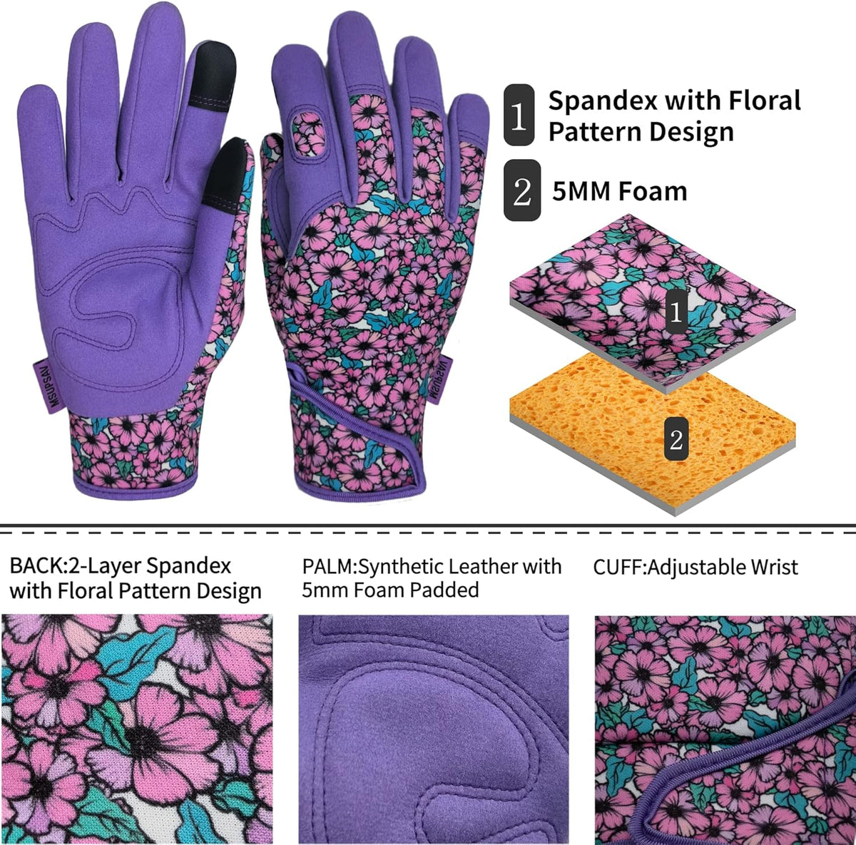 Thorn Proof&Puncture Resistant Gardening Gloves with Grip,Garden Gloves for Women, Leather Work