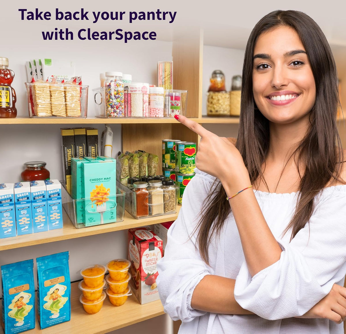 ClearSpace Plastic Pantry Organization and Storage Bins with Removable Dividers – Perfect Kitchen