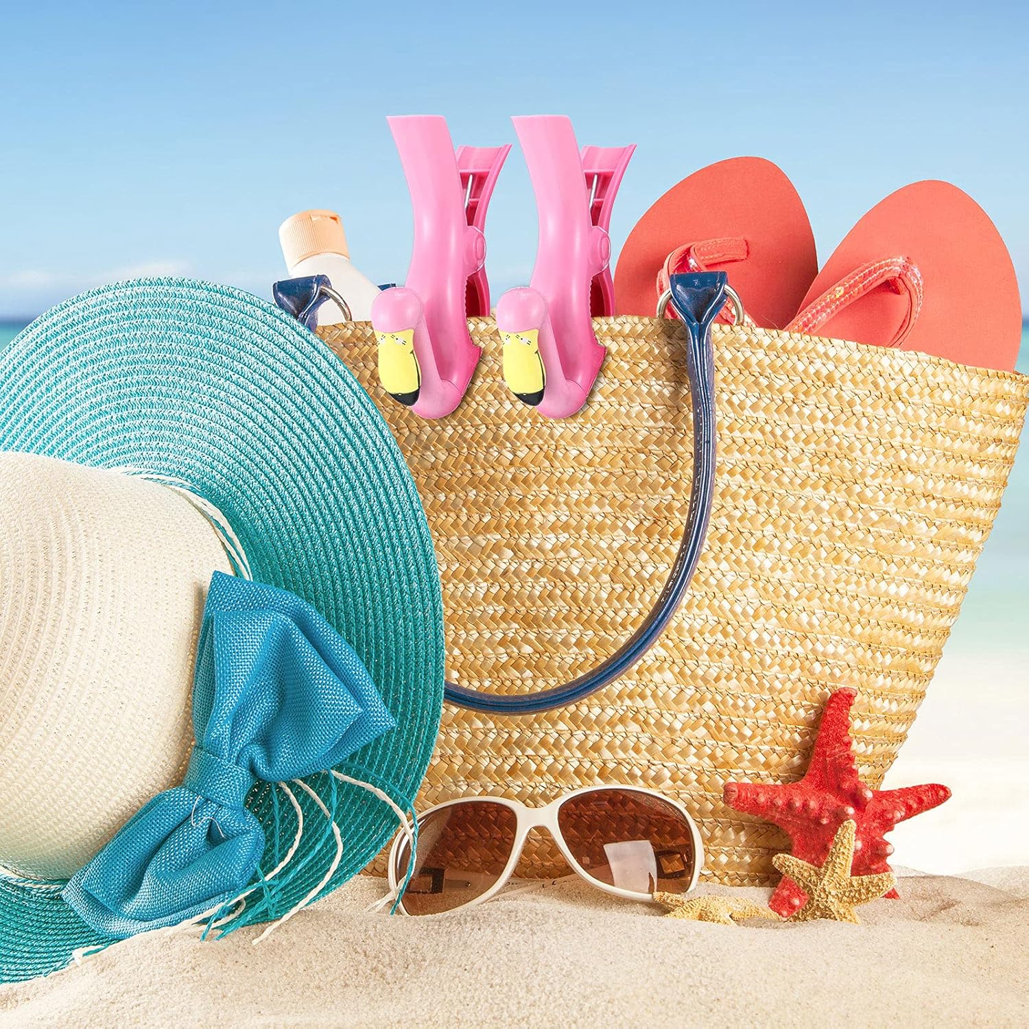 4 Pieces Beach Towel Clip Jumbo Size Chair Clips Towel Holder Clothes Pegs Christmas Stocking Clamp