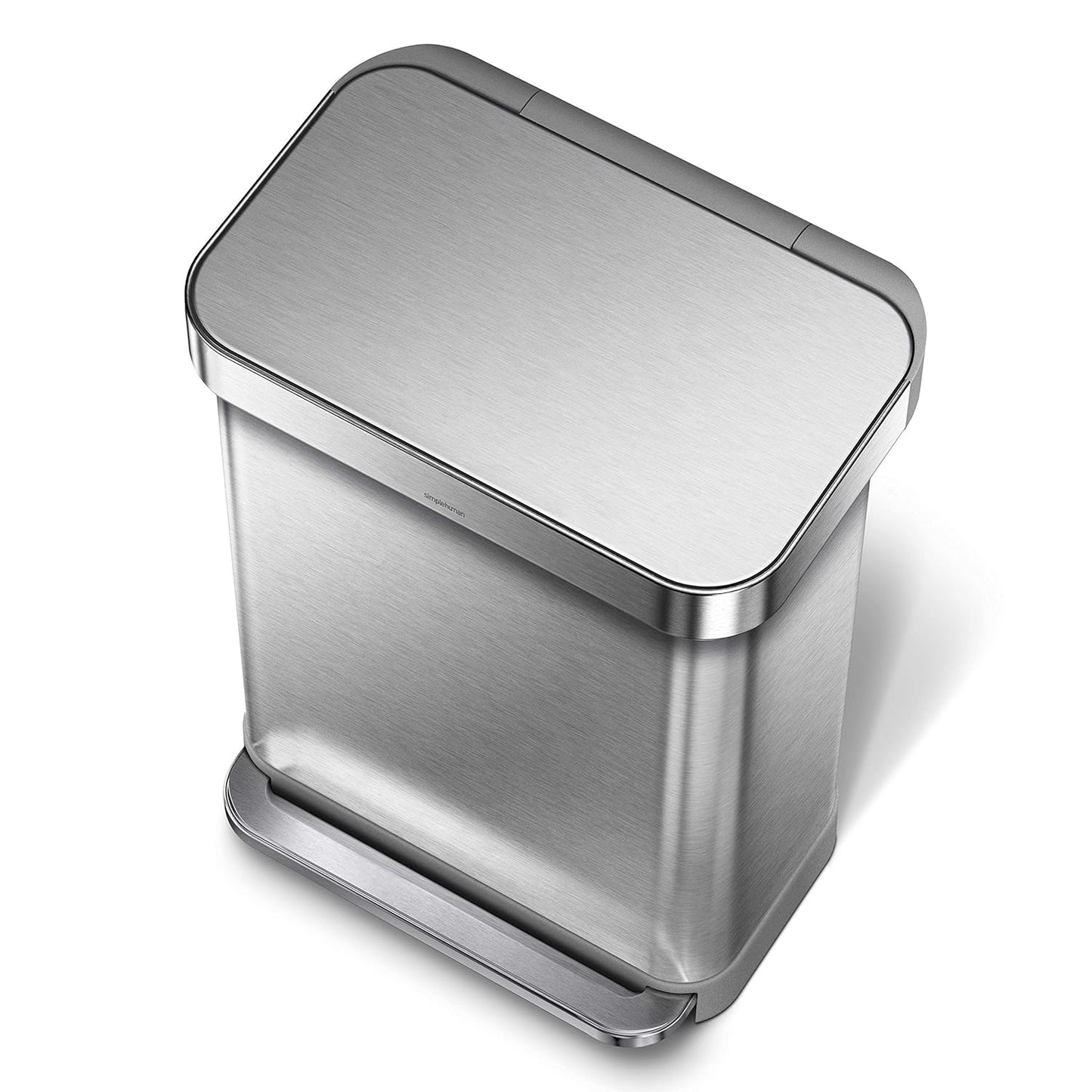 simplehuman 55 Liter / 14.5 Gallon Rectangular Hands-Free Kitchen Step Trash Can with Soft-Close
