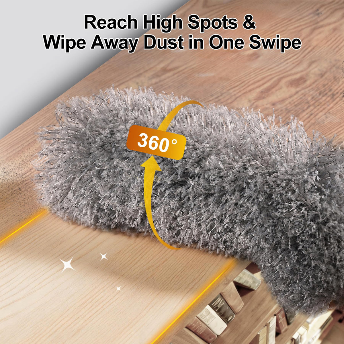 Tiumso Microfiber Feather Duster 5-in-1 Kit, Dusters for Cleaning, Duster with Extension Pole 100