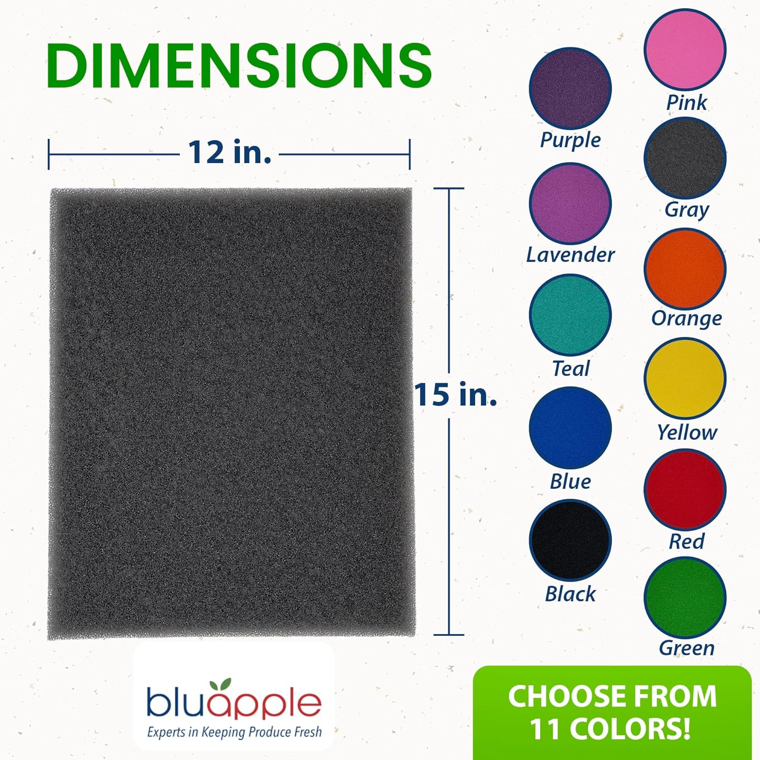 Bluapple FreshMats, Refrigerator Bin Liner, Fridge Drawer Mats, Crisper Life Extender Liner Keeps