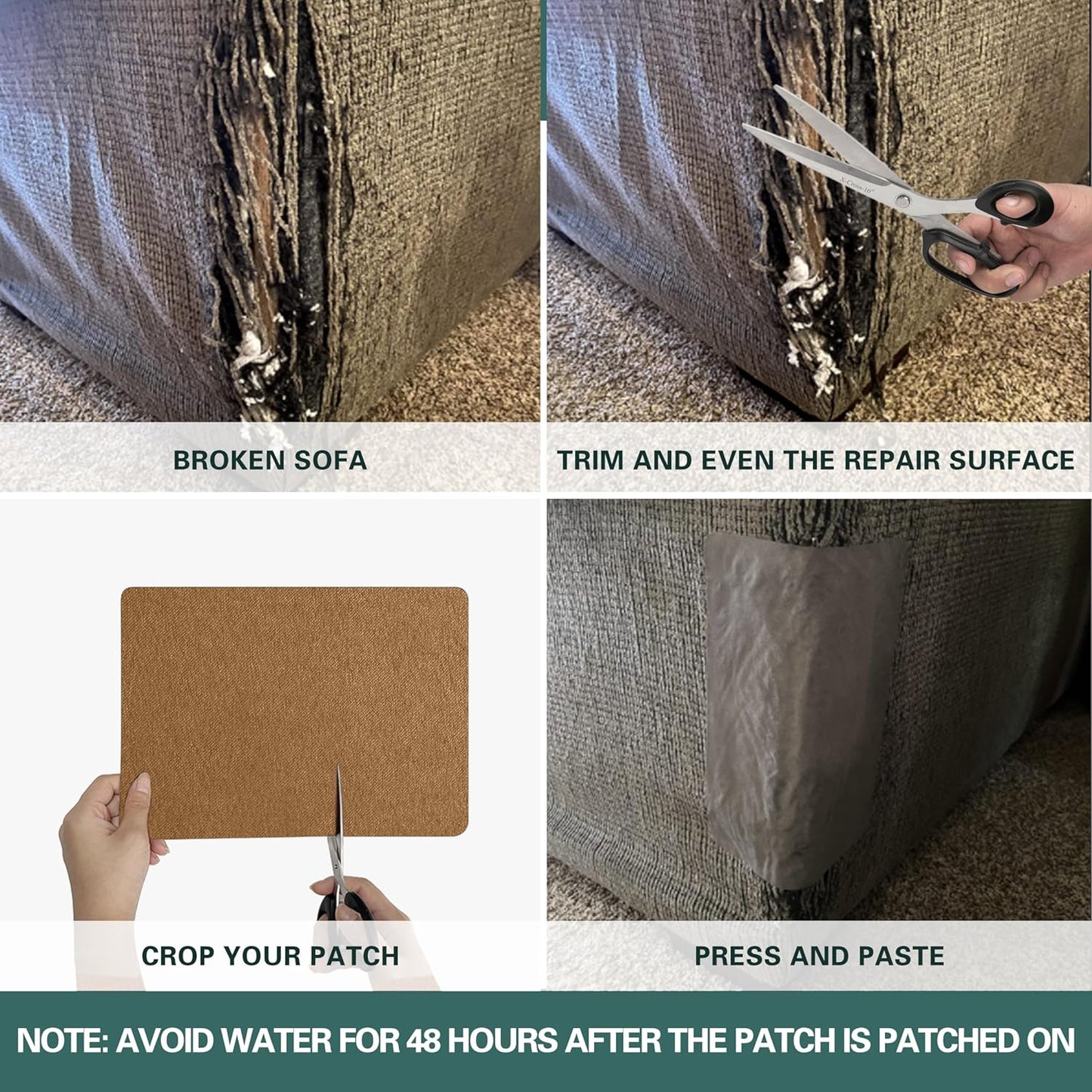 Azobur Couch Patch Repair Fabric,Microfiber Fabric, Self-Adhesive, for Sofa Repair and Upholstery