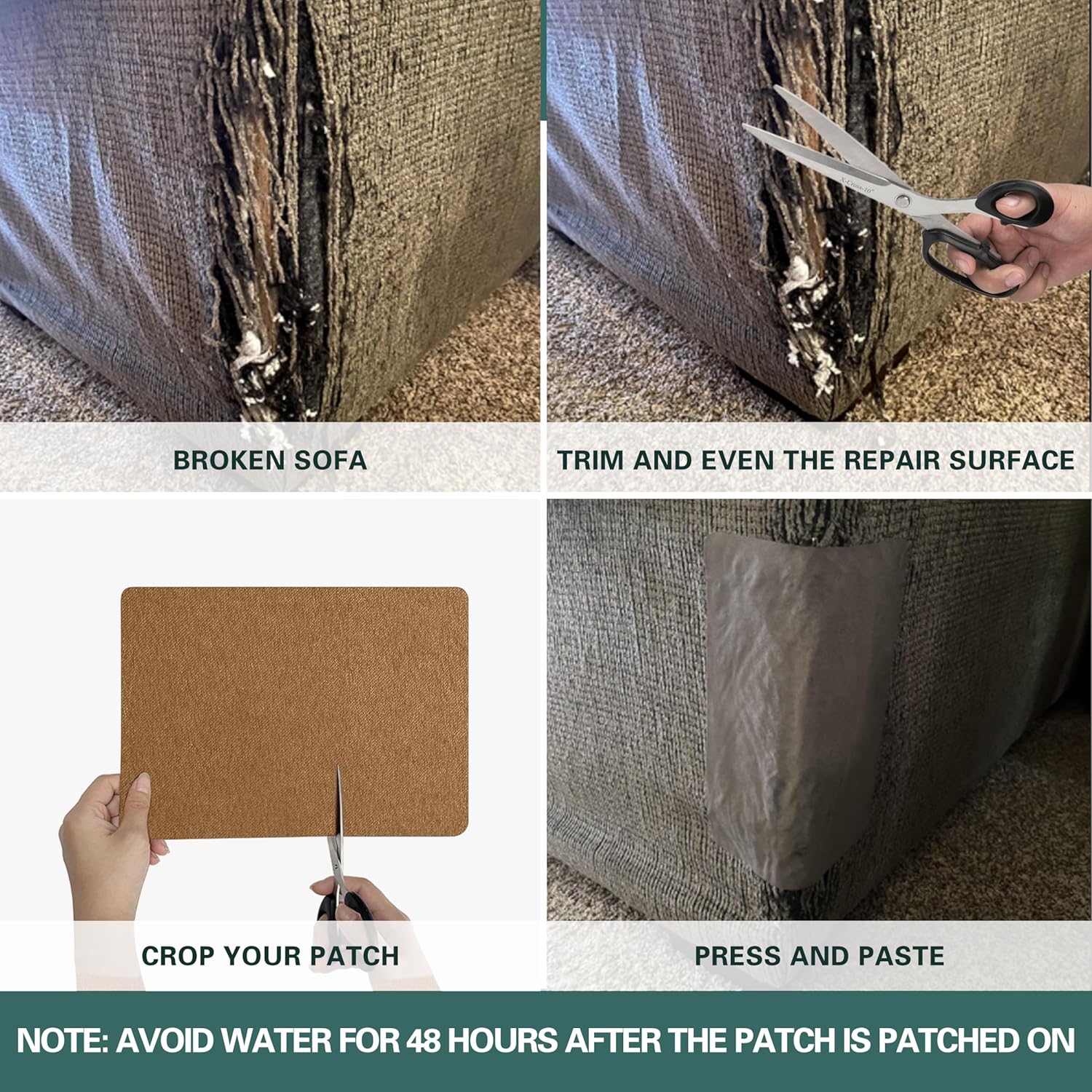 Azobur Couch Patch Repair Fabric,Microfiber Fabric, Self-Adhesive, for Sofa Repair and Upholstery