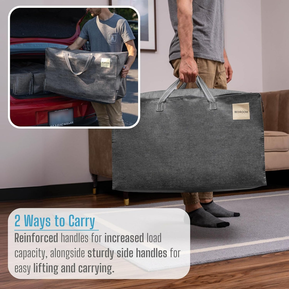 VENO 8 Pack Moving and Storage Bags, Heavy Duty, Alternative to Moving Boxes, Large Packing Totes