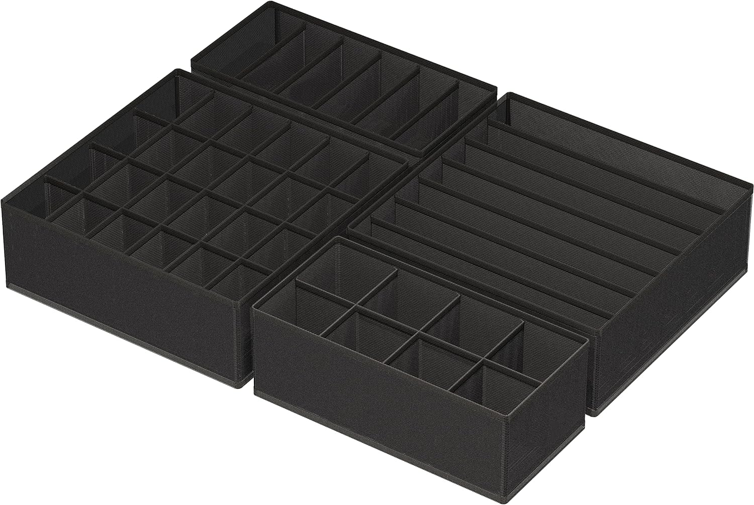 Simple Houseware 4-Pack Drawer Organizer Set - Closet Dividers for Underwear, Socks, Bras, Scarves