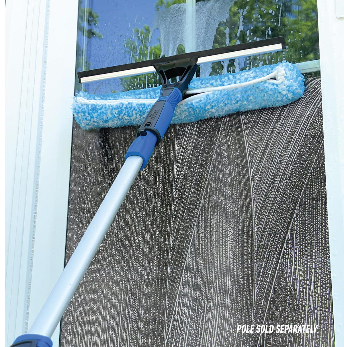 Unger Professional Connect and Clean 2-in-1 Squeegee and Scrubber, 14” Window Cleaning Tool