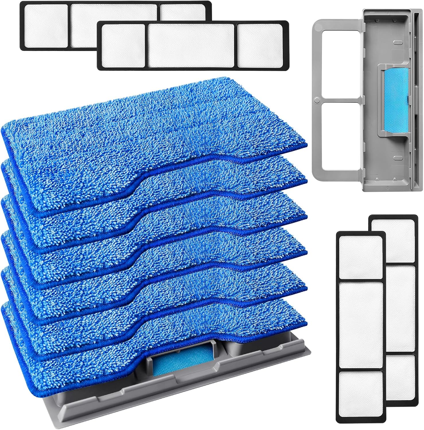 KEEPOW Reusable Mop Replacement Pads Compatible with Shark Vac Mop VM252 VM200 VC205 VM250 VM190