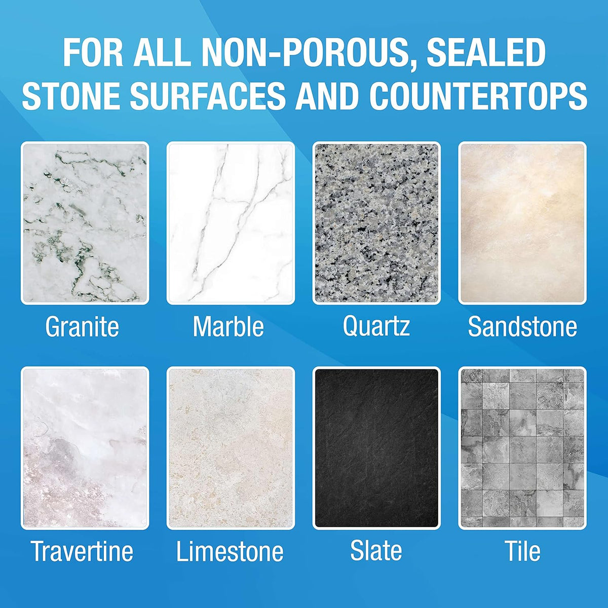 MiracleWipes for Granite & Stone, Clean, Protect, Polish Stone, Marble, Quartz, Slate, Tile