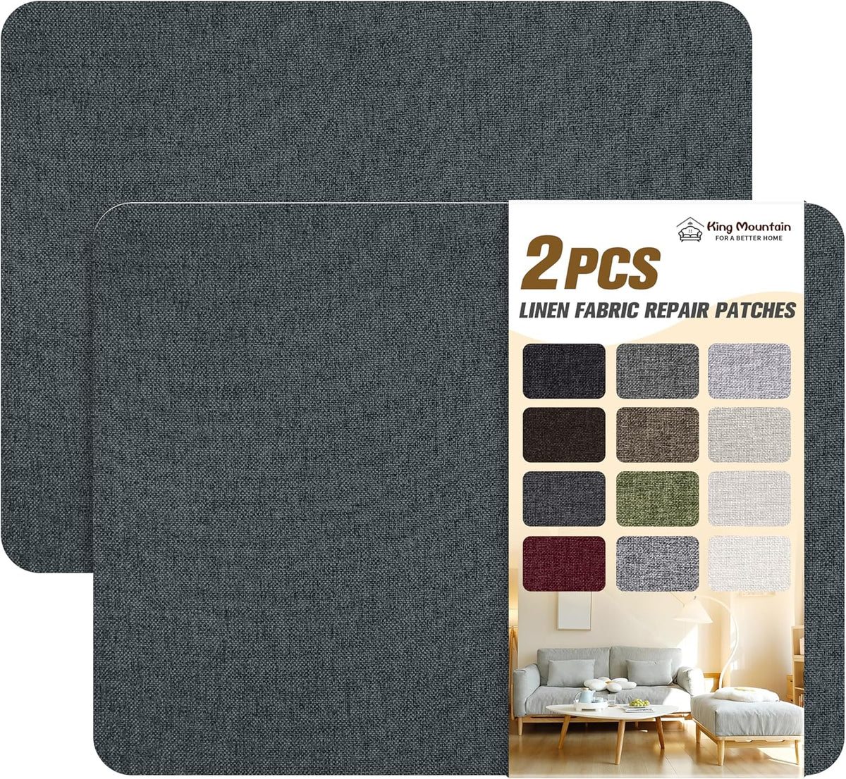 KING MOUNTAIN Fine Linen Repair Patches, Self-Adhesive Linen Fabric Patches, 8X11 inch Extra Size