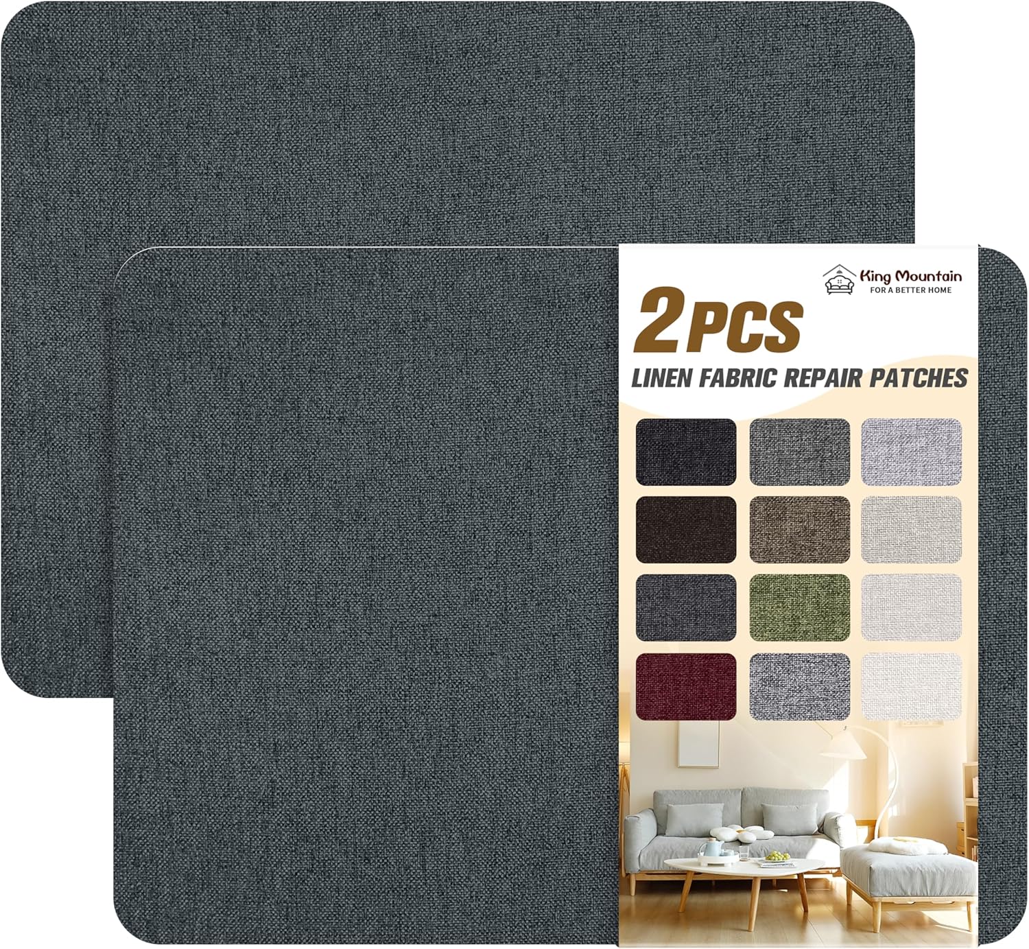 KING MOUNTAIN Fine Linen Repair Patches, Self-Adhesive Linen Fabric Patches, 8X11 inch Extra Size