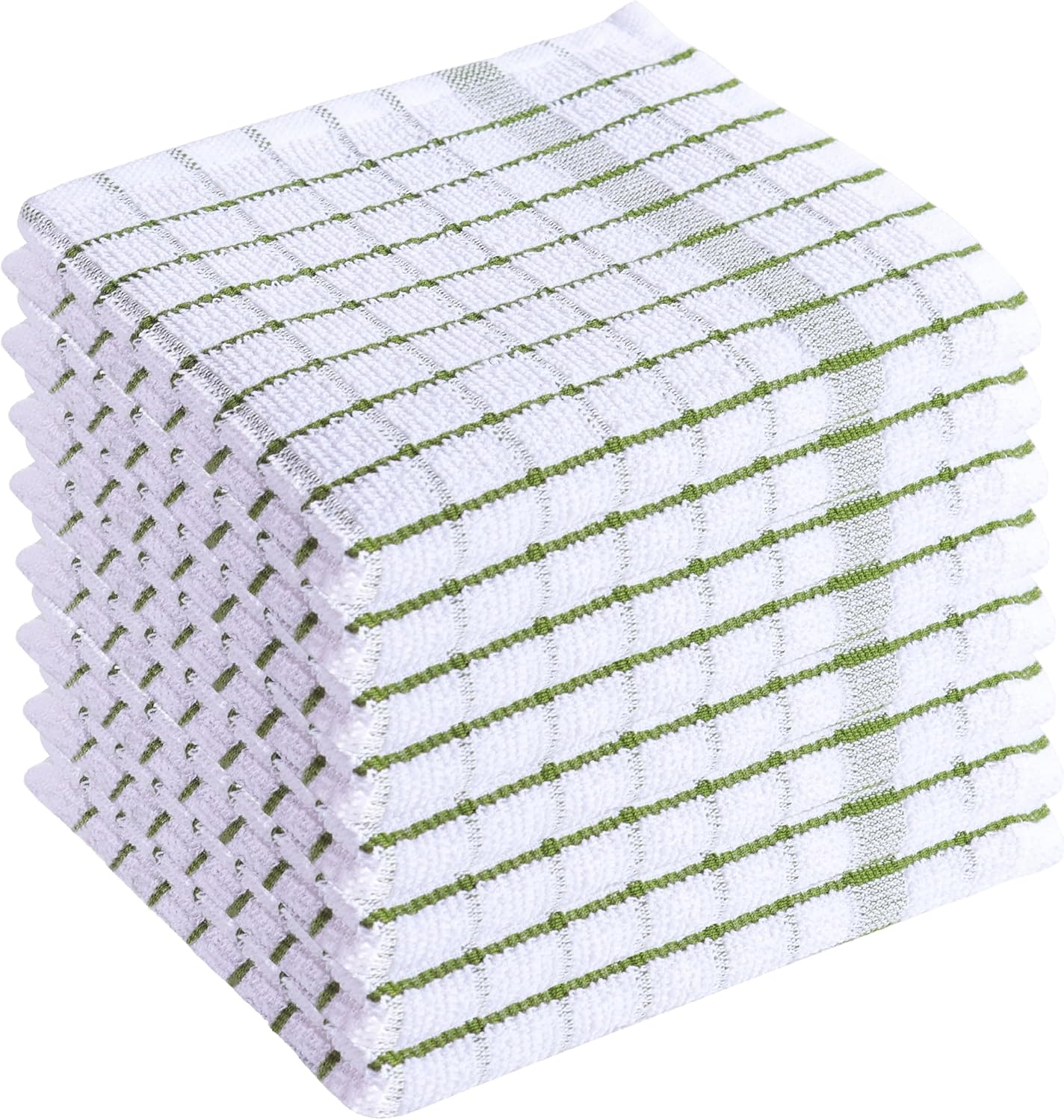AMOUR INFINI Kitchen Dish Cloths Set of 8 - Ultra Soft, Highly Absorbent, Quick-Drying Terry Cotton