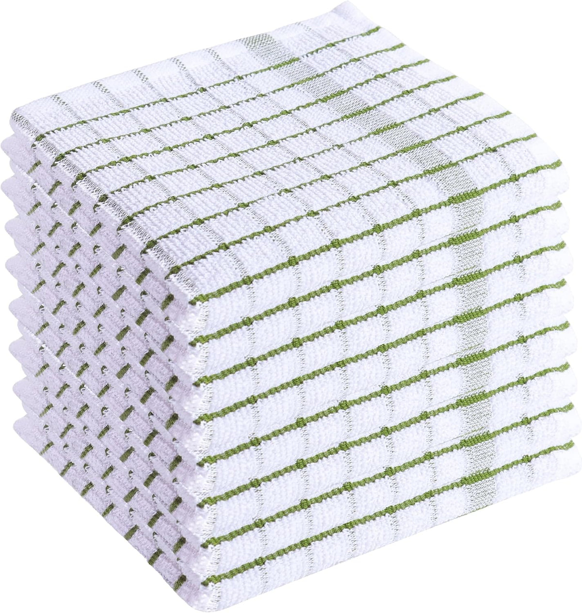 AMOUR INFINI Kitchen Dish Cloths Set of 8 - Ultra Soft, Highly Absorbent, Quick-Drying Terry Cotton