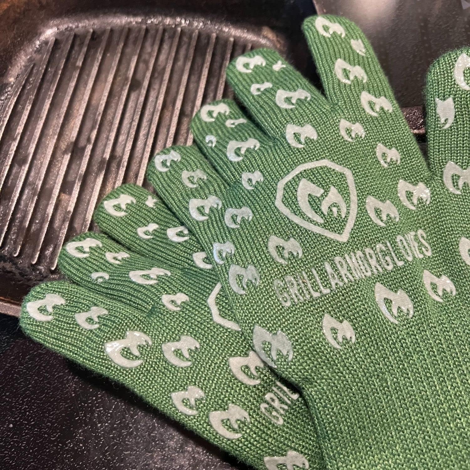 Grill Armor Oven Gloves 932°F Extreme Heat & Cut Resistant Oven Mitts with Fingers for BBQ